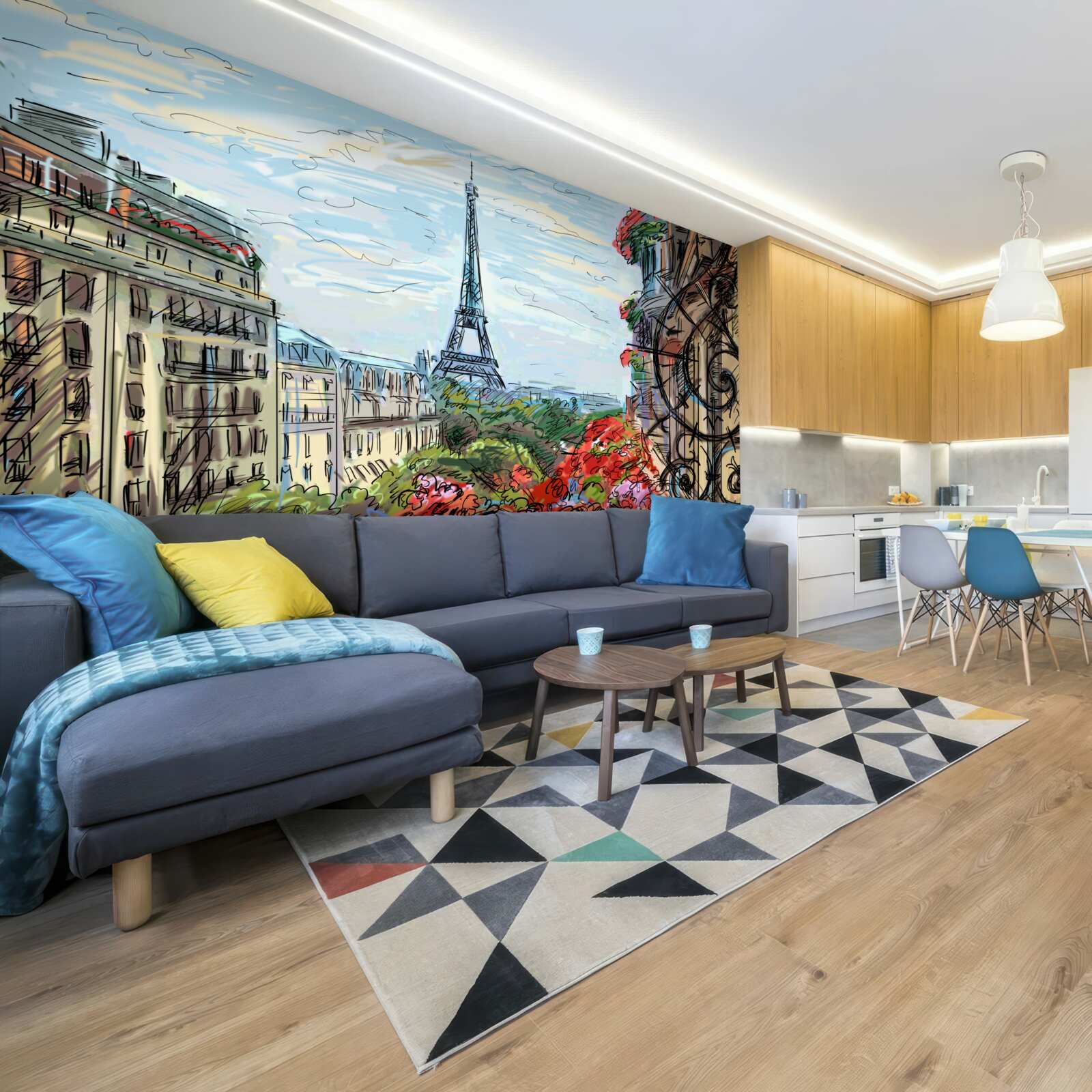 Fototapeta zapierający dech w piersiach widok na wieżę eiffla z balkonu