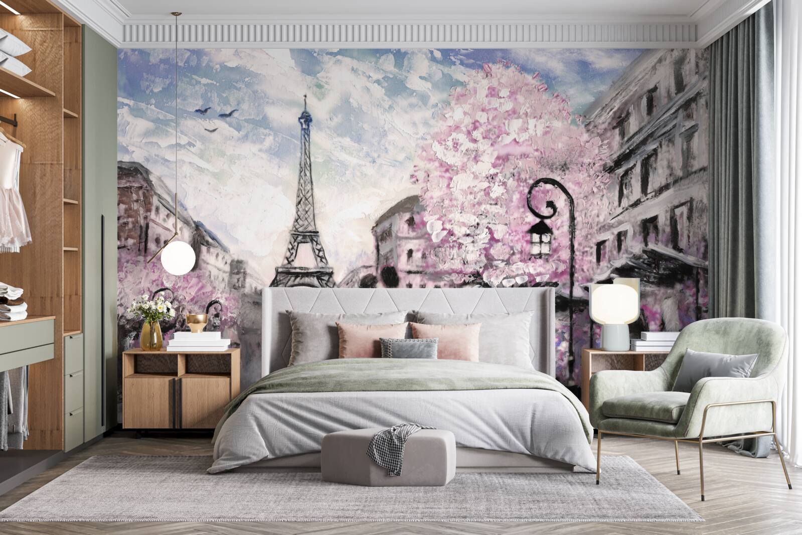 Fototapeta zakochana para na ulicach paryża