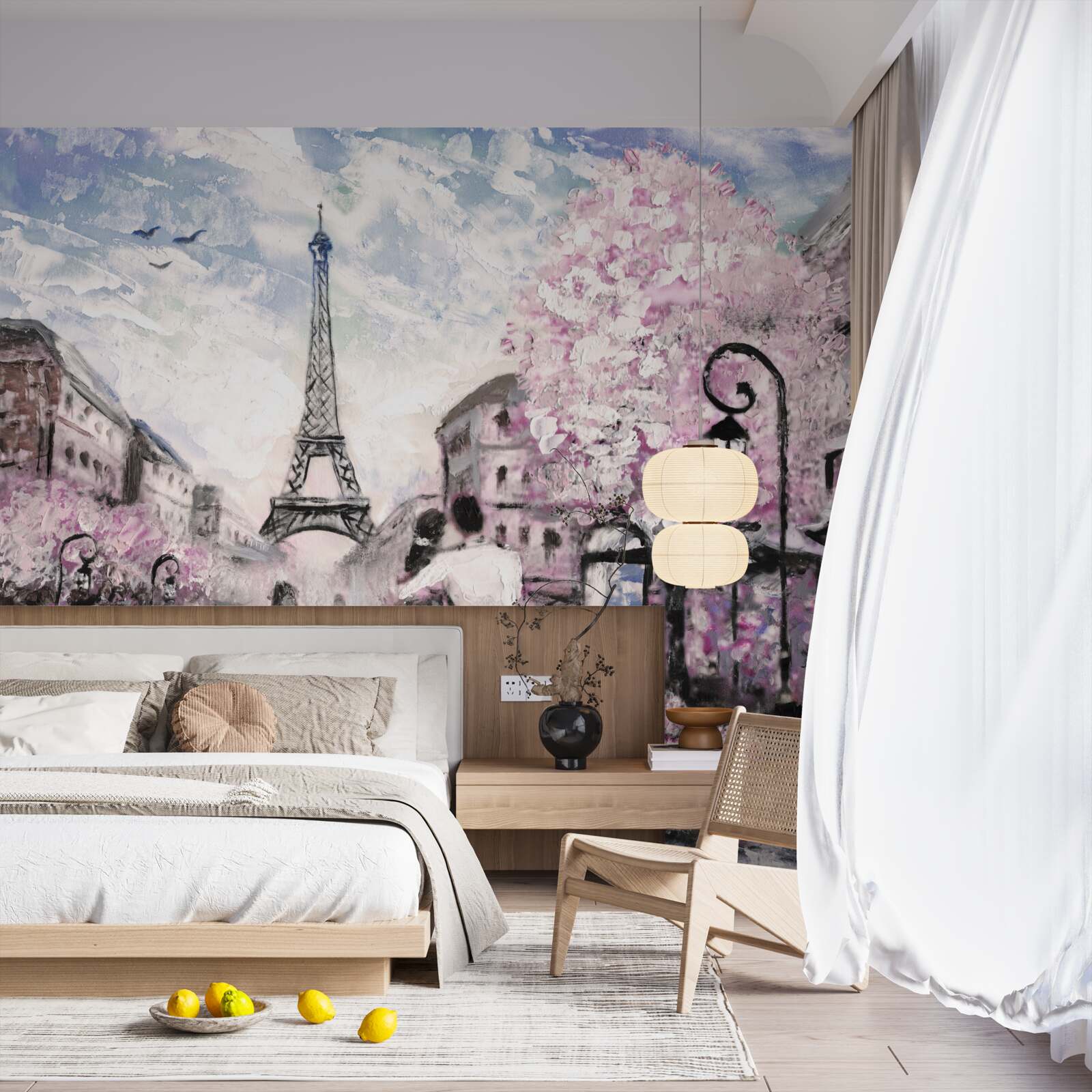 Fototapeta zakochana para na ulicach paryża