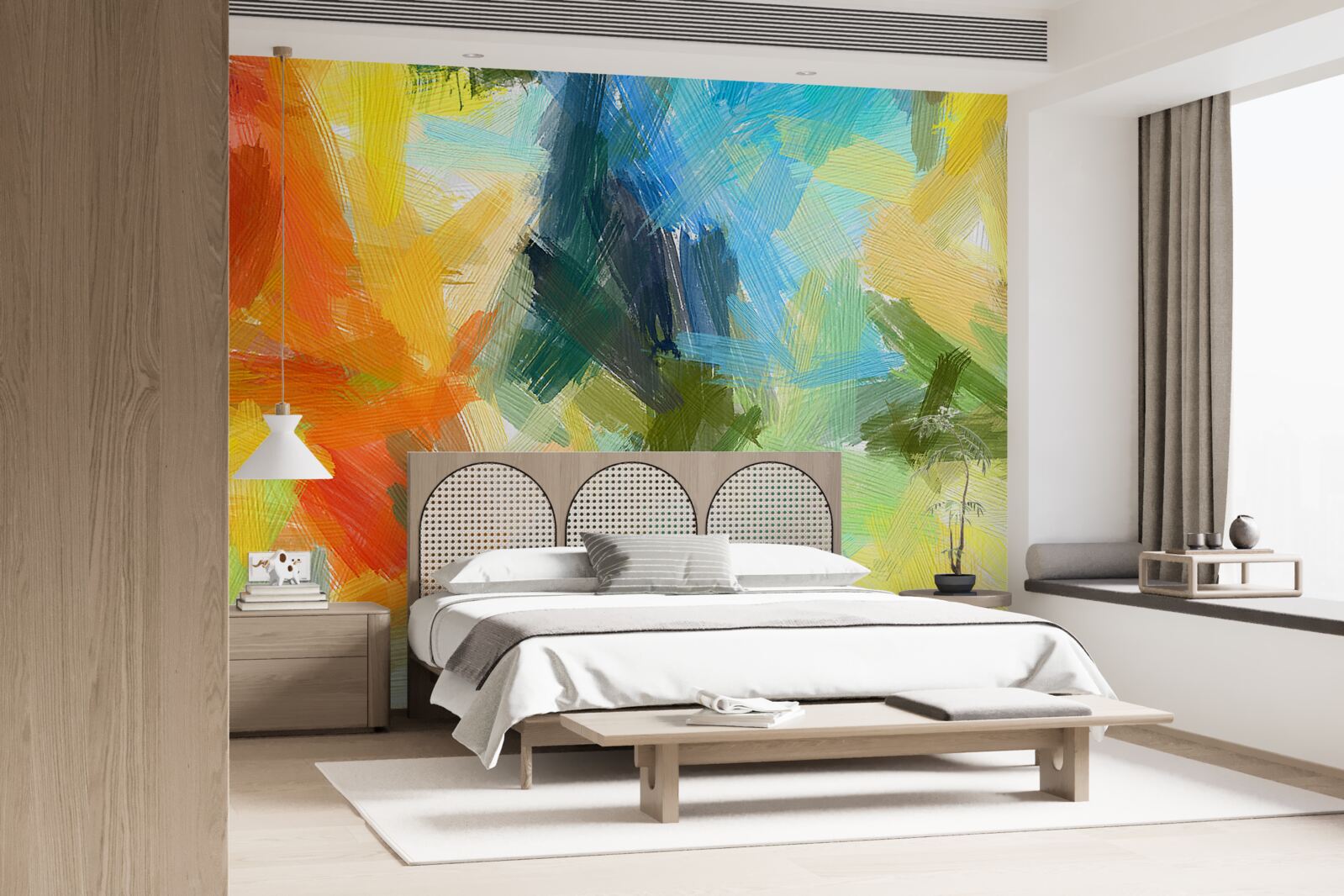 Fototapeta abstrakcyjny obraz olejny przedstawiający jesień