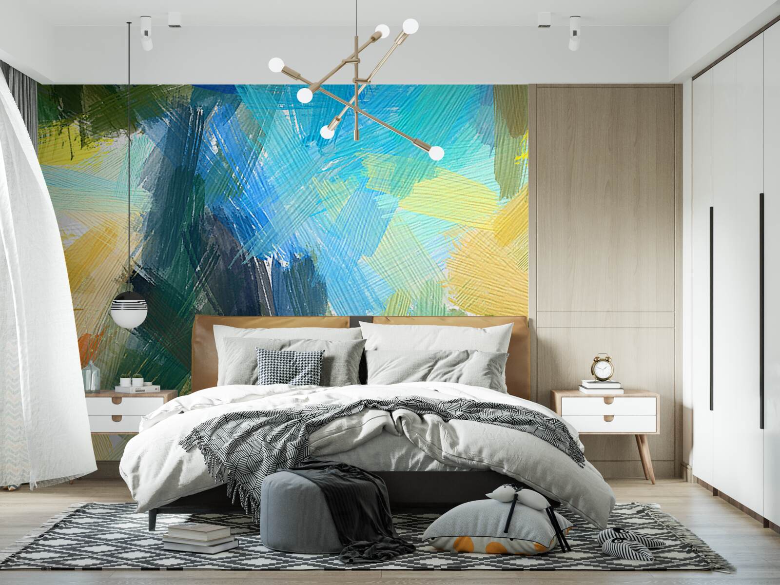 Fototapeta jesienna abstrakcja stworzona farbami olejnymi