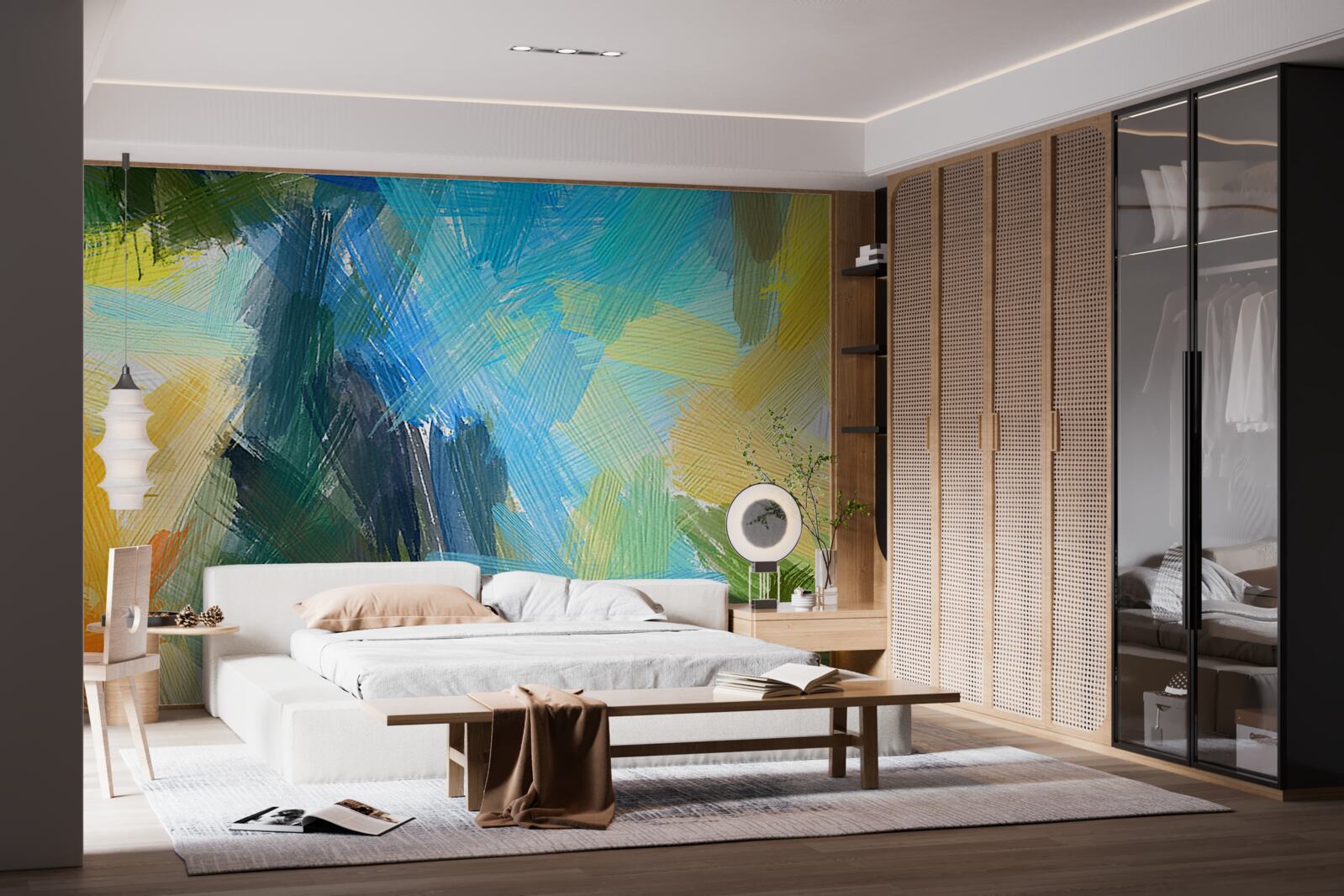 Fototapeta jesienna abstrakcja stworzona farbami olejnymi