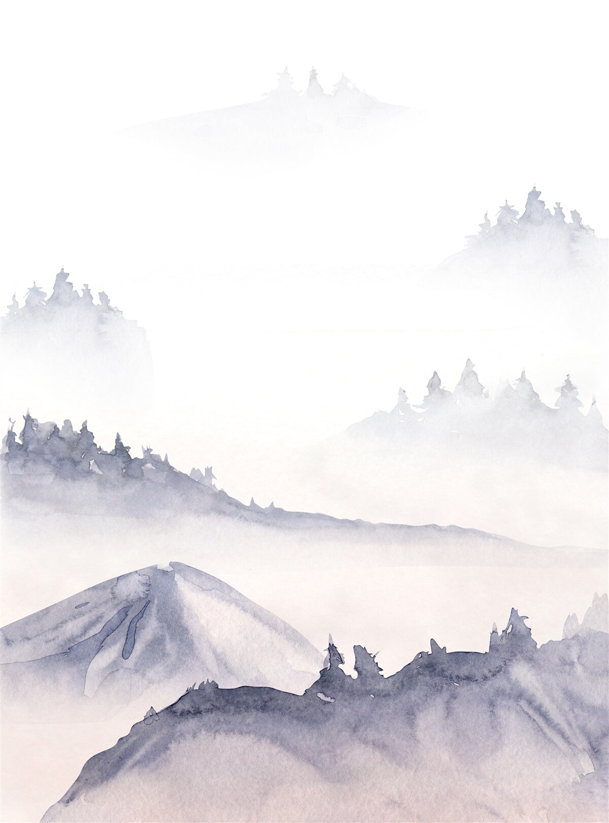 Fototapeta góry są zanurzone we mgle