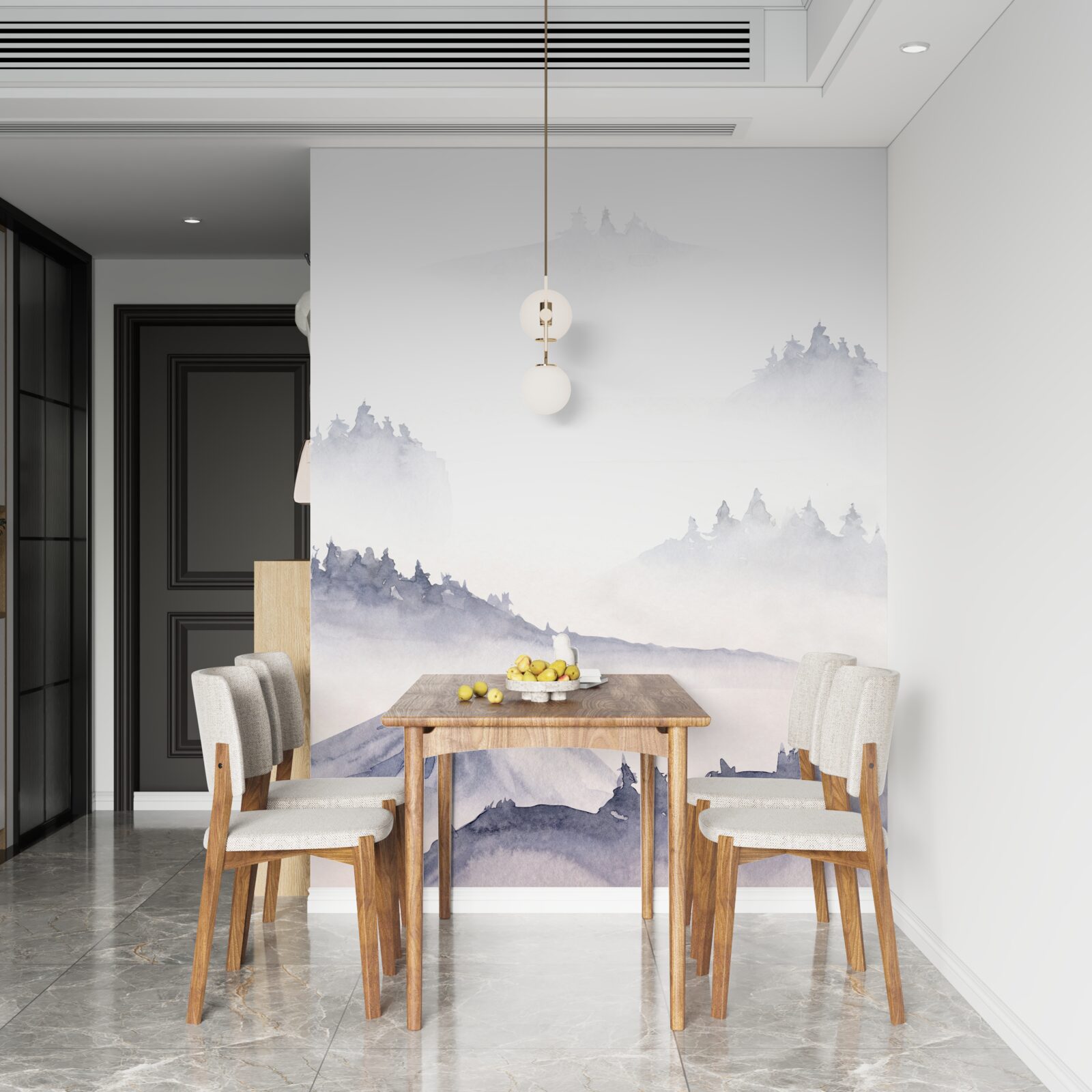 Fototapeta góry są zanurzone we mgle