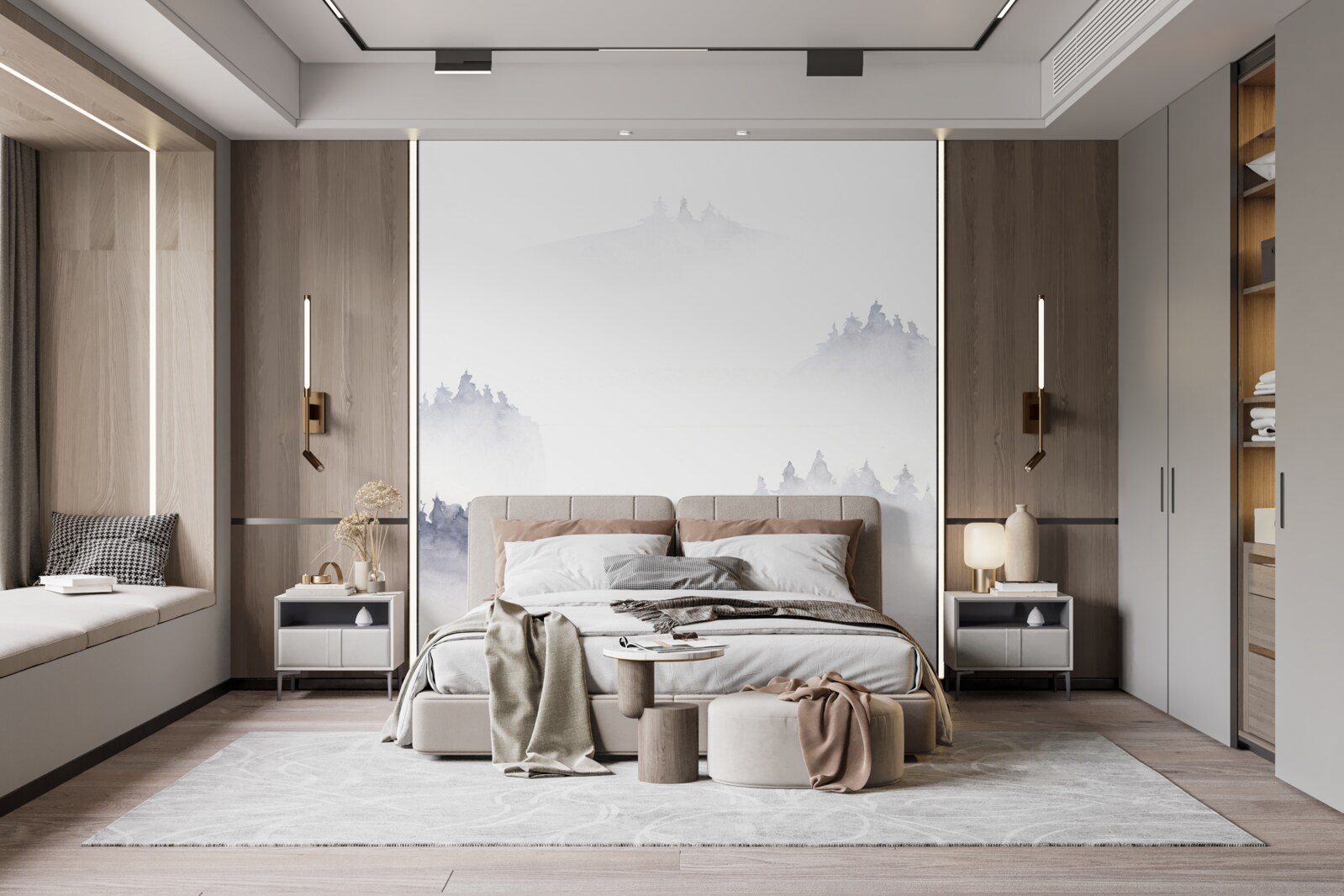 Fototapeta góry są zanurzone we mgle