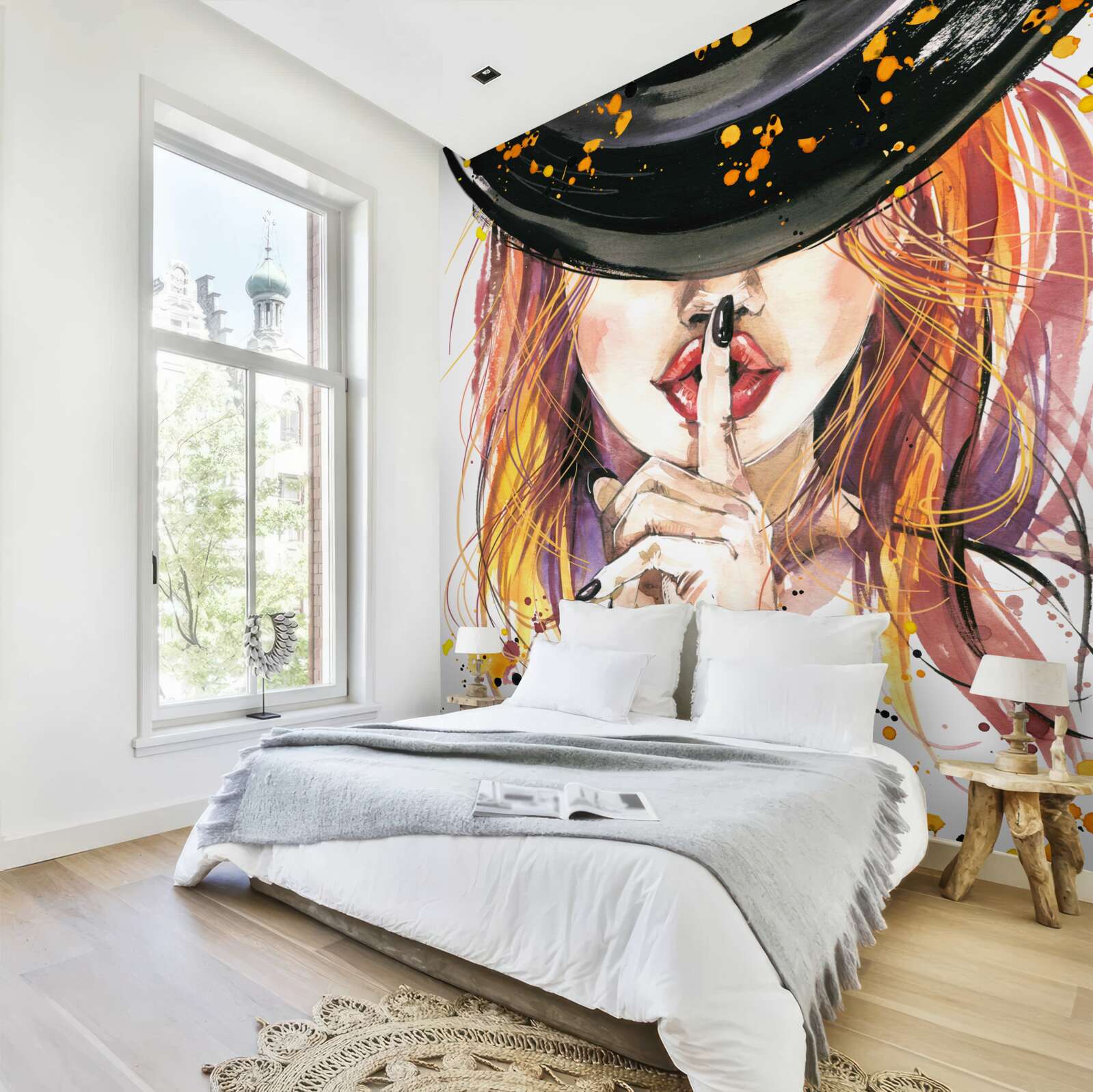 Fototapeta kobieta w ciemnym kapeluszu