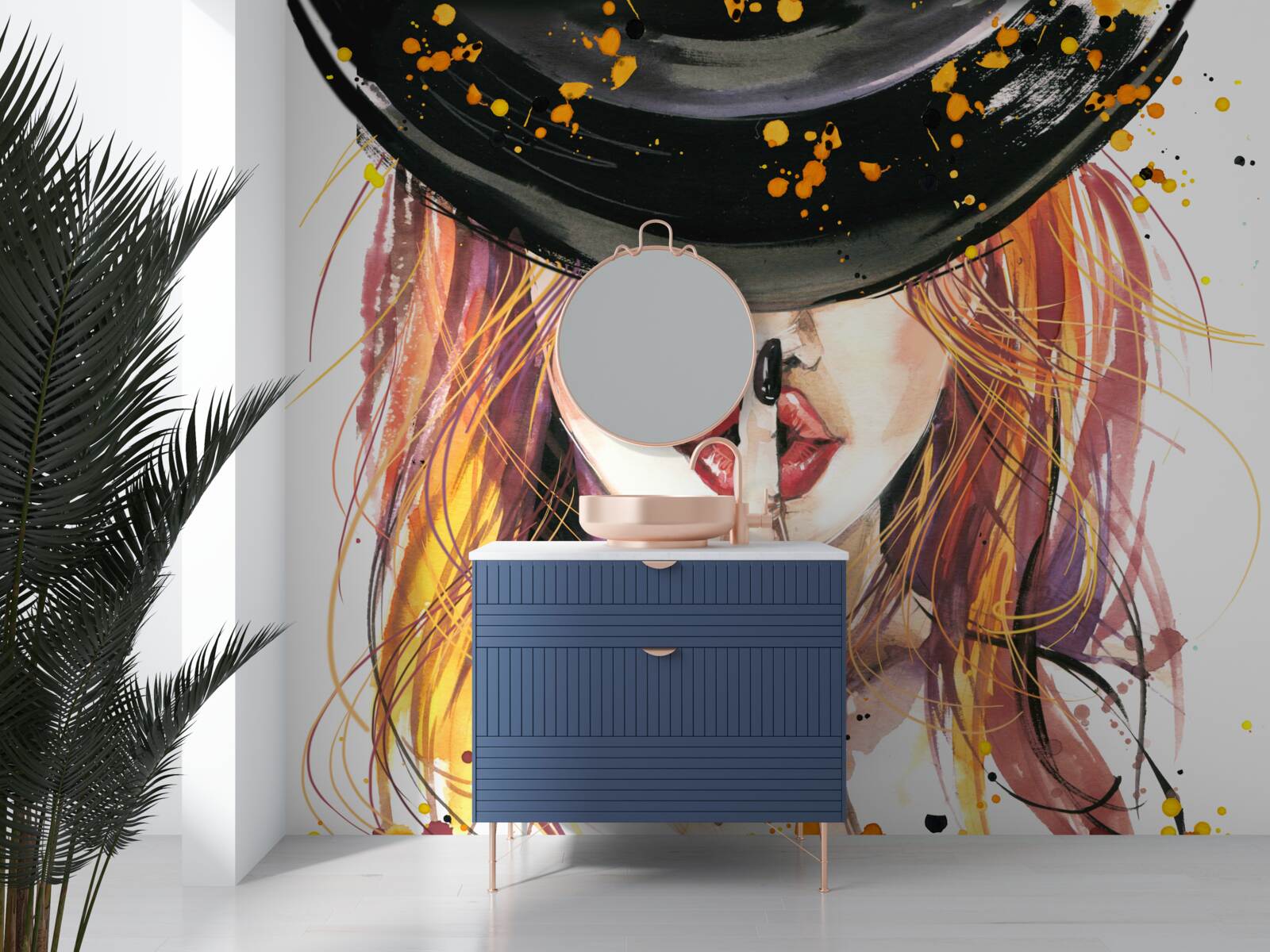 Fototapeta kobieta w ciemnym kapeluszu