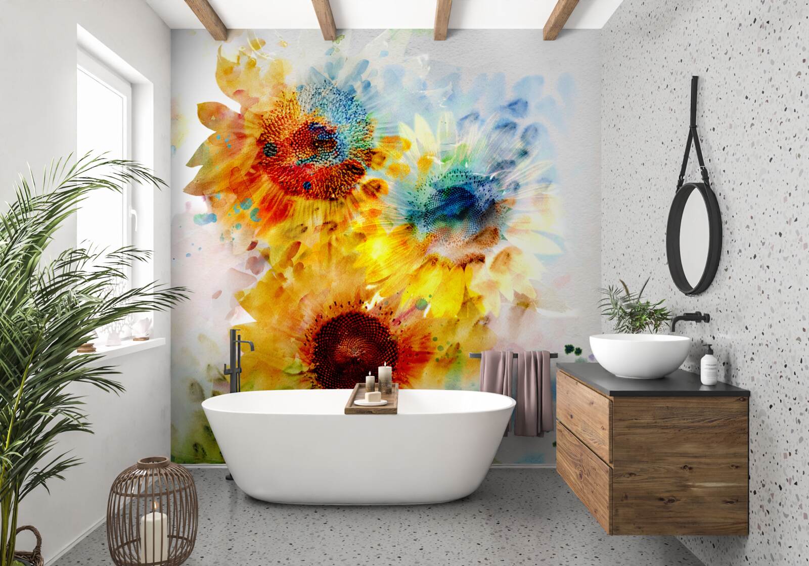 Fototapeta bukiet letnich słoneczników