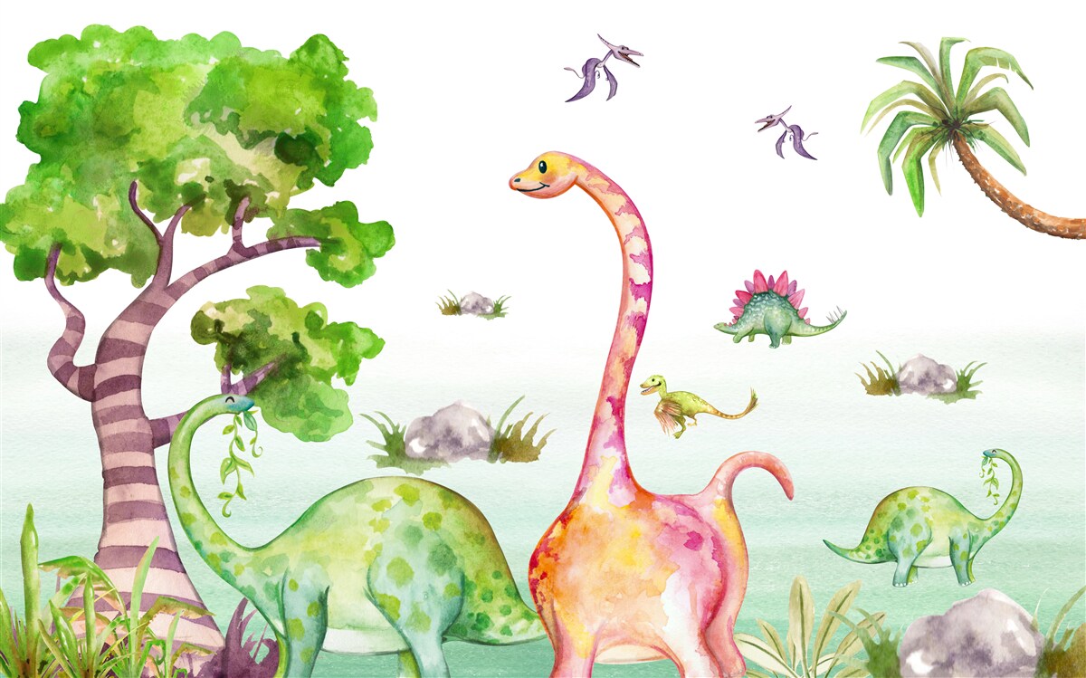 Fototapeta animowane dinozaury idące na spacer