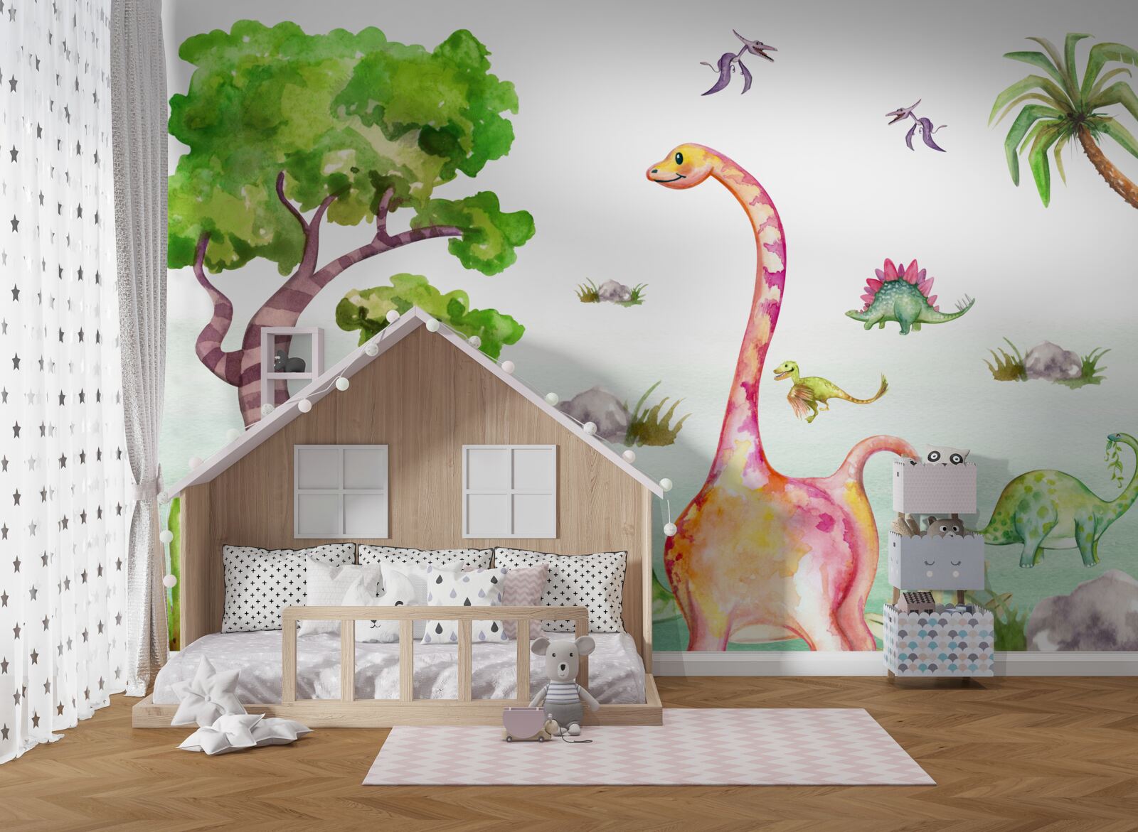 Fototapeta animowane dinozaury idące na spacer