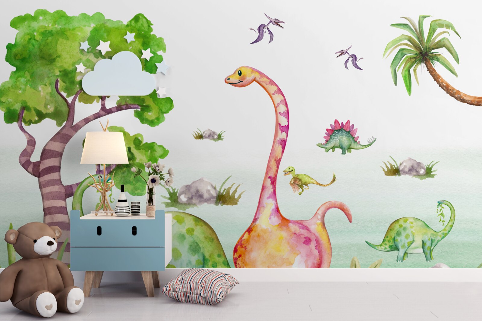 Fototapeta animowane dinozaury idące na spacer