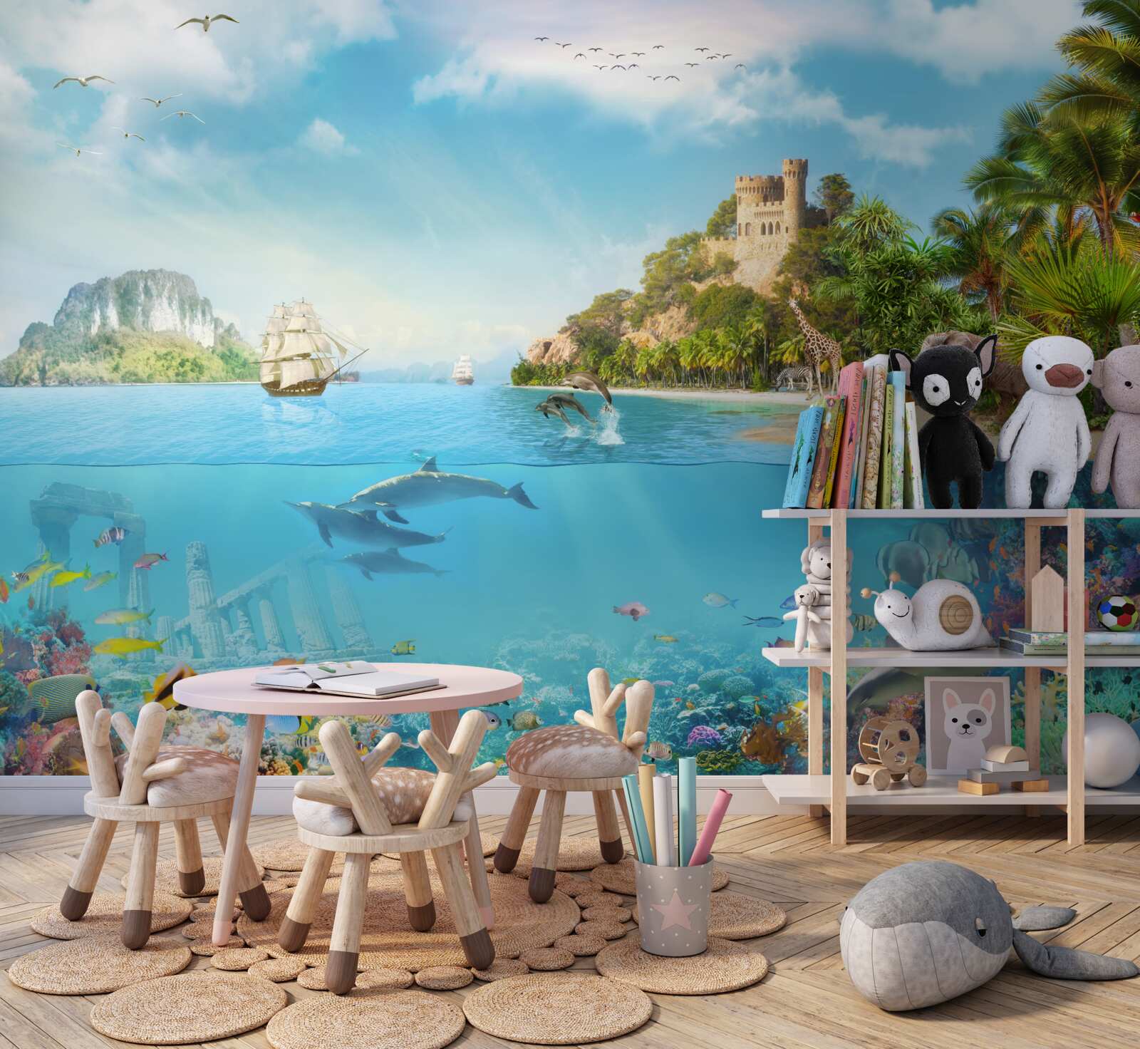 Fototapeta zaczarowana wyspa zamieszkana przez różne zwierzęta