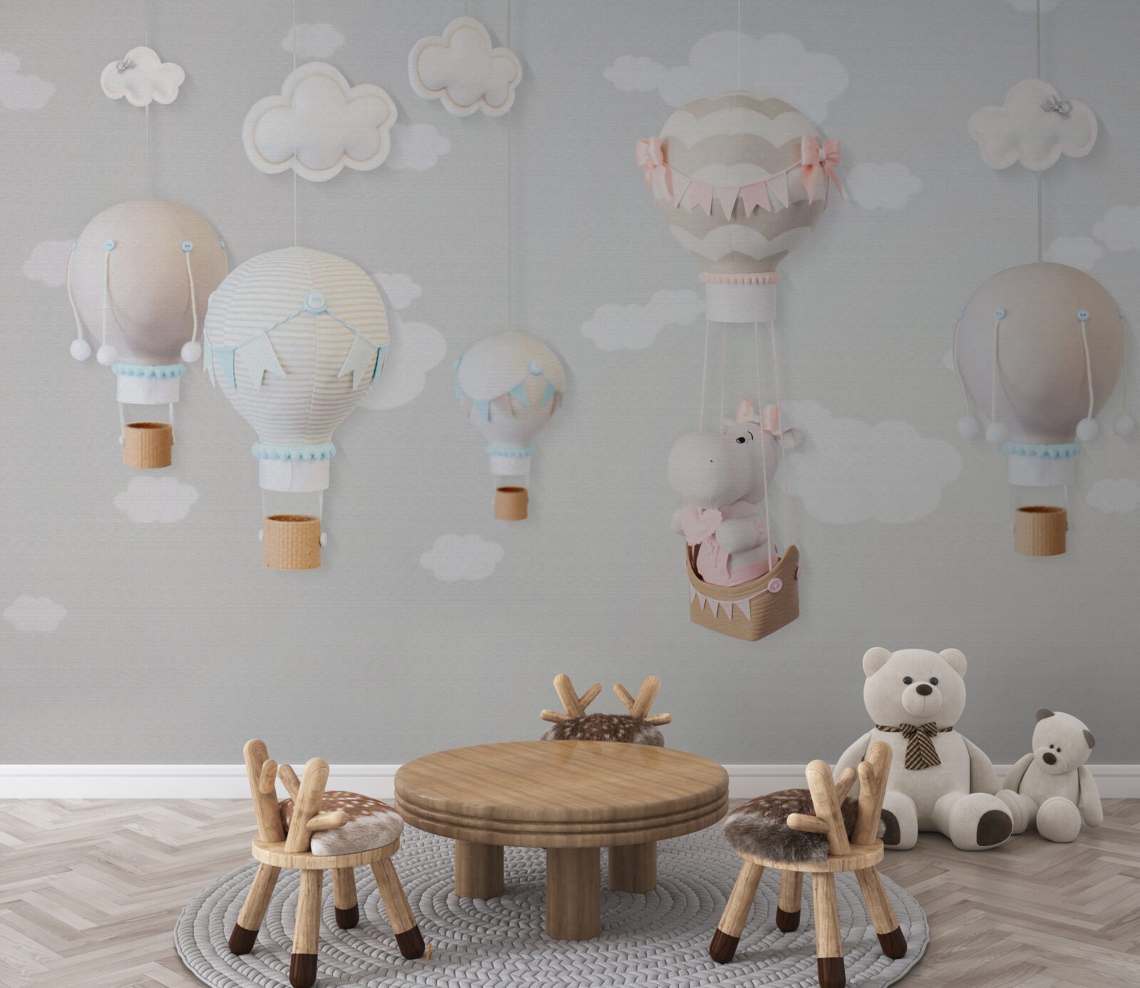 Fototapeta mały hipopotam w latającej piłce