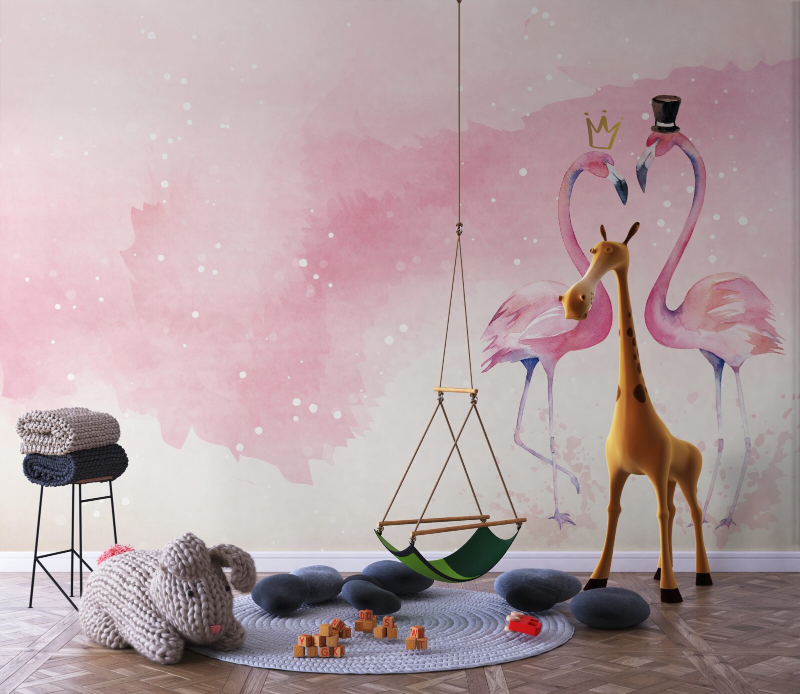 Fototapeta dwa różowe flamingi