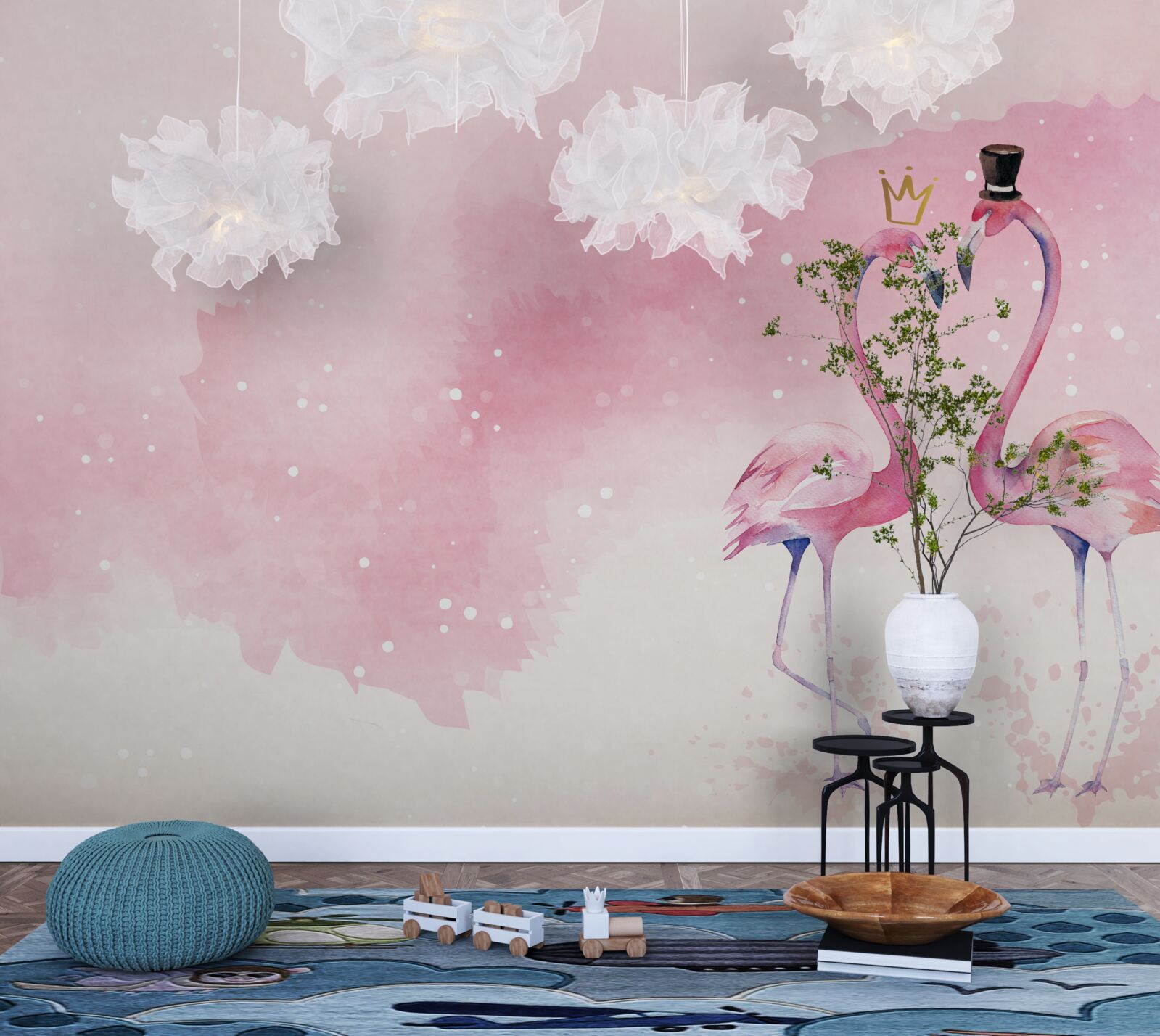 Fototapeta dwa różowe flamingi