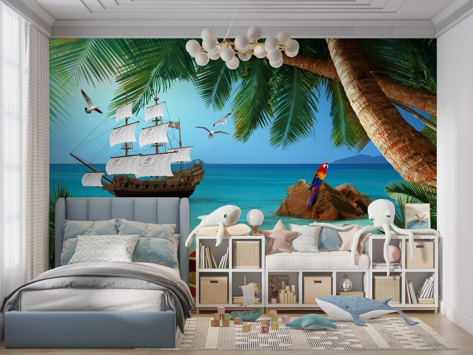 Fototapeta widok na statek z fortyfikacji pirackiej