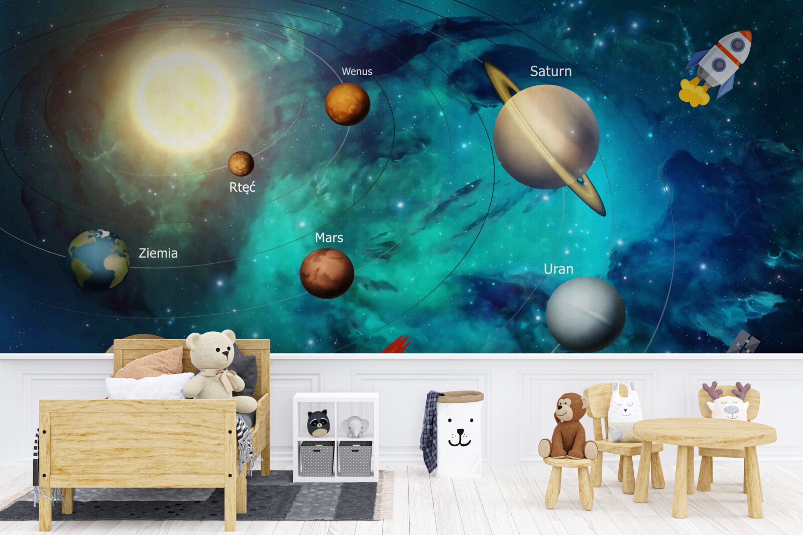 Fototapeta zestaw planet we wszechświecie