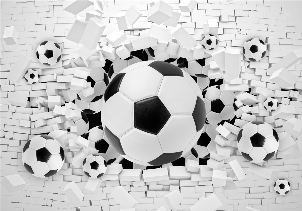 Fototapeta duża liczba piłek nożnych