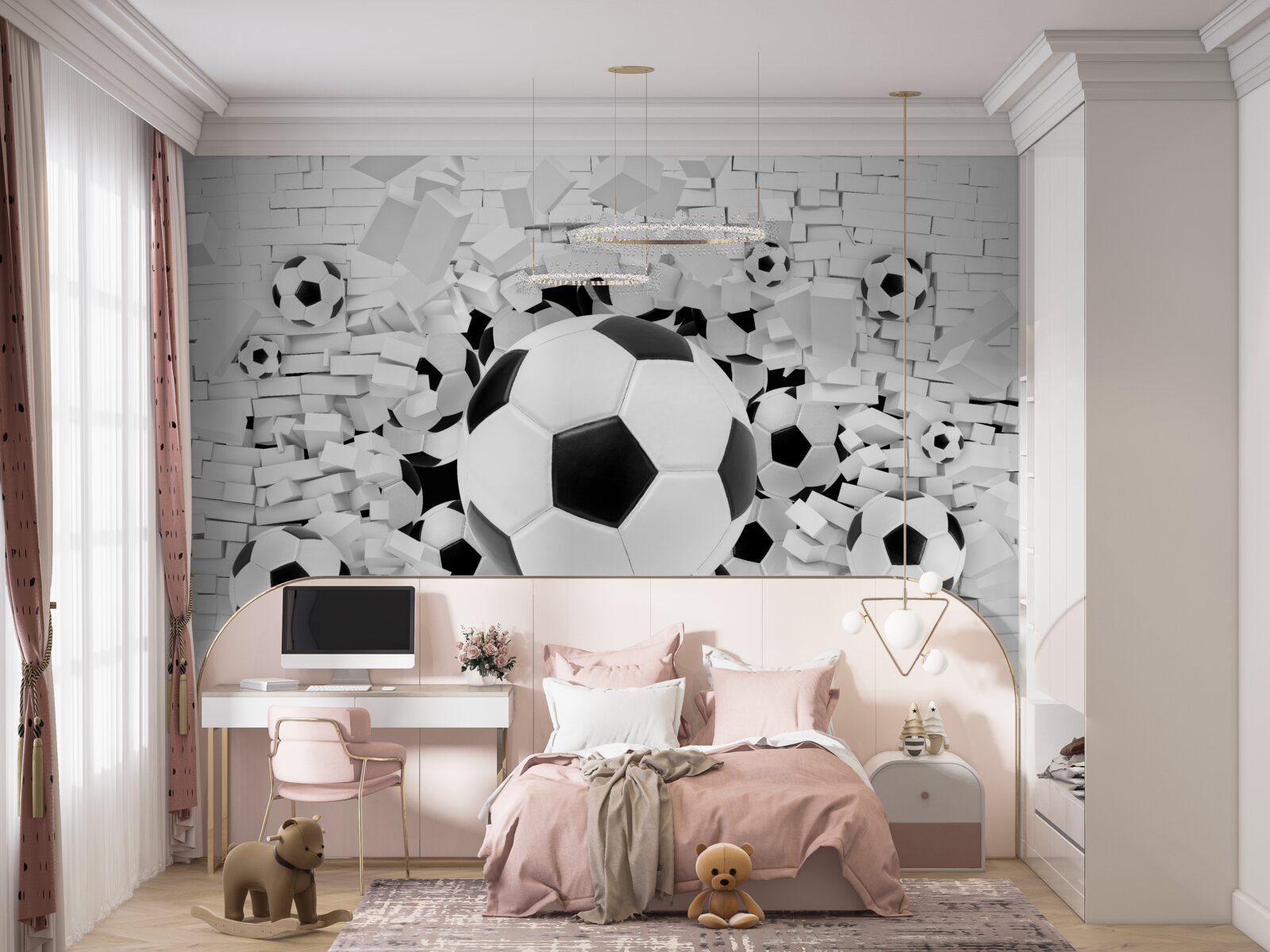 Fototapeta duża liczba piłek nożnych