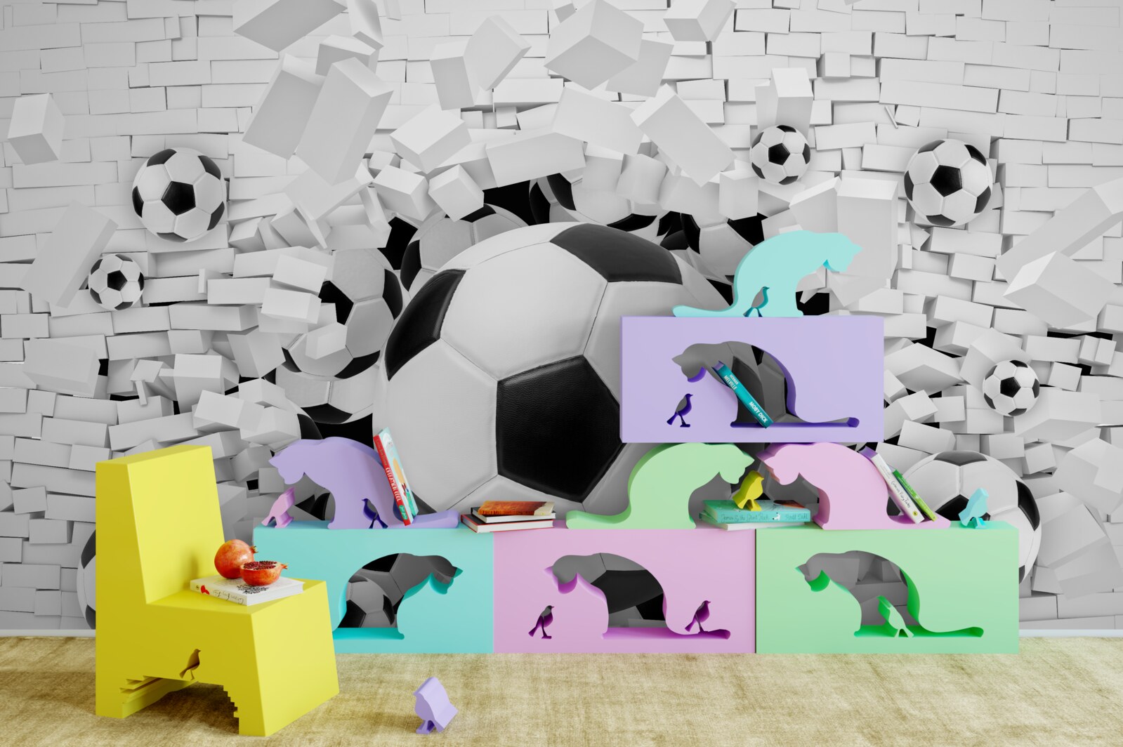 Fototapeta duża liczba piłek nożnych