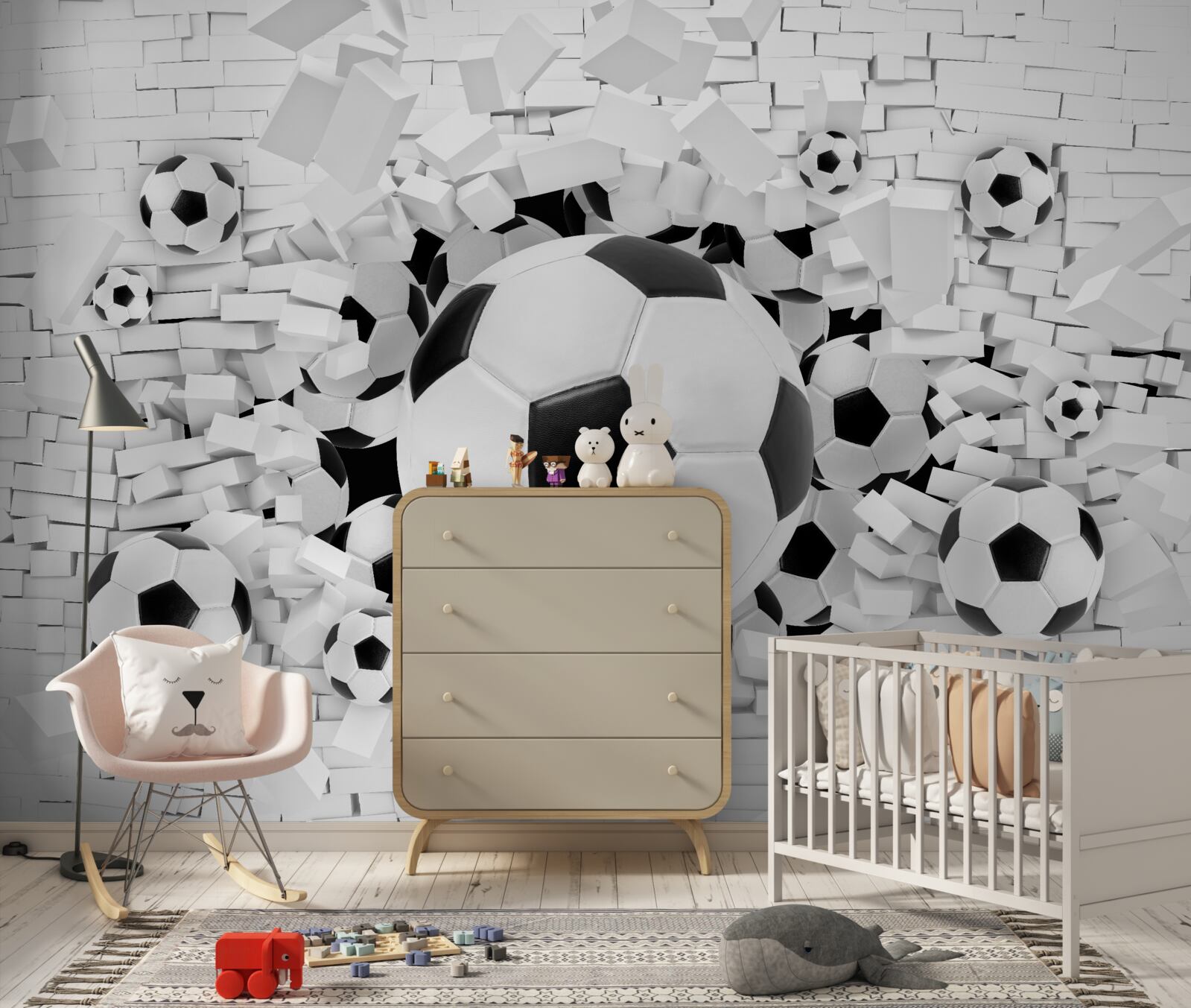 Fototapeta duża liczba piłek nożnych