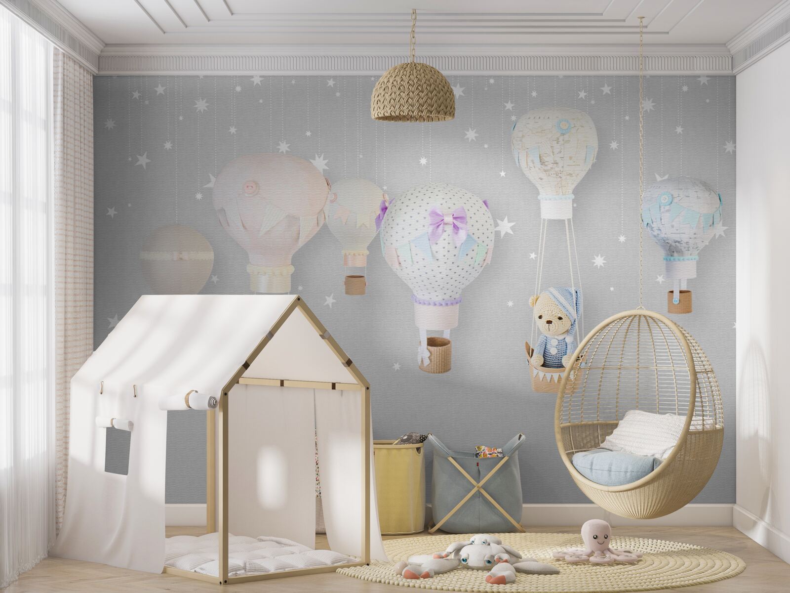 Fototapeta miękki miś w balonie