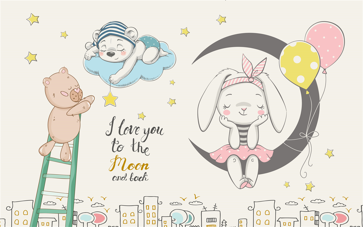 Fototapeta zwierzęta nad miastem w ciemności nocy