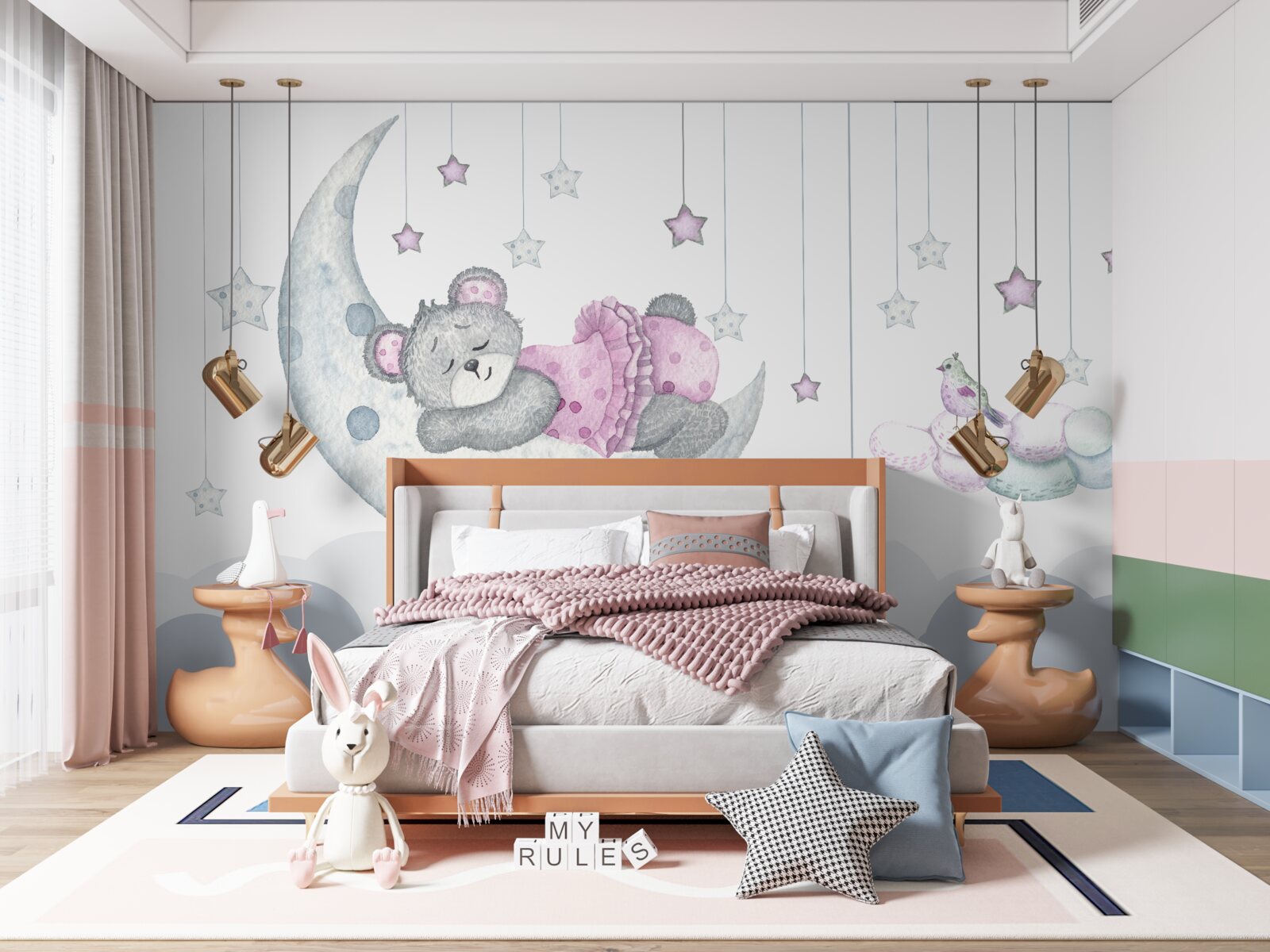 Fototapeta uroczy niedźwiadek na ziemskim satelicie