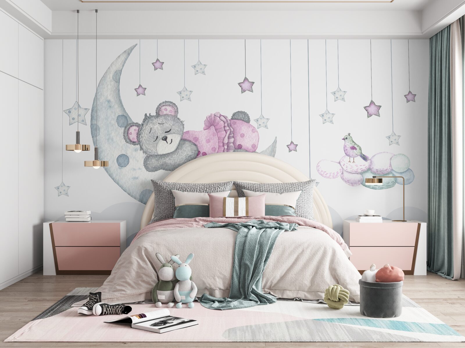 Fototapeta uroczy niedźwiadek na ziemskim satelicie