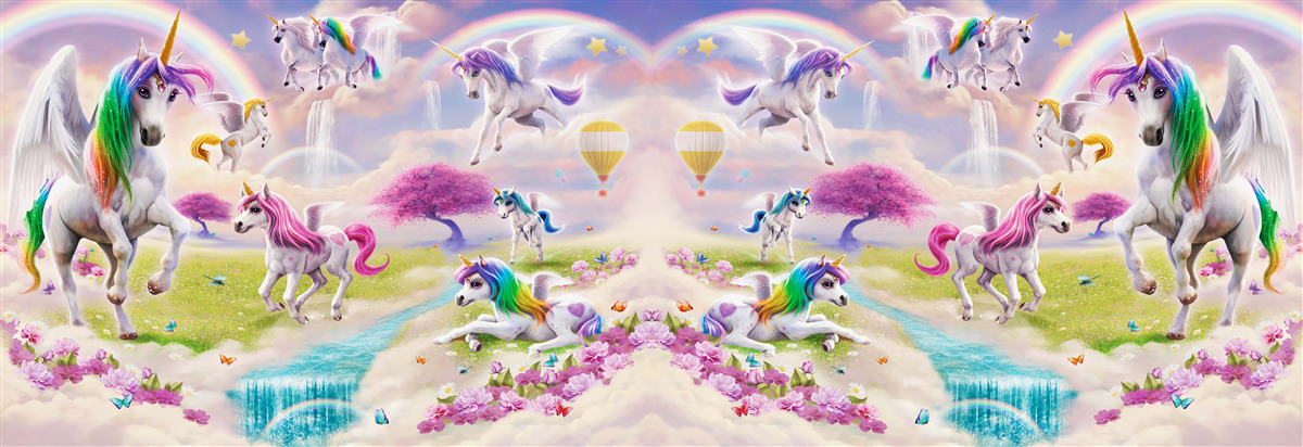 Fototapeta jednorożce z błyszczącym tęczowym futerkiem jak z bajki