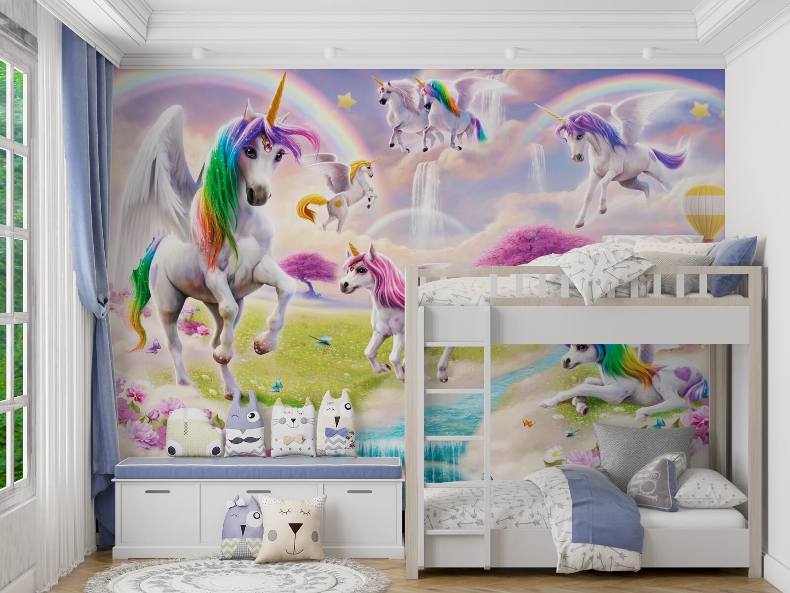 Fototapeta magiczne jednorożce na leśnej polanie