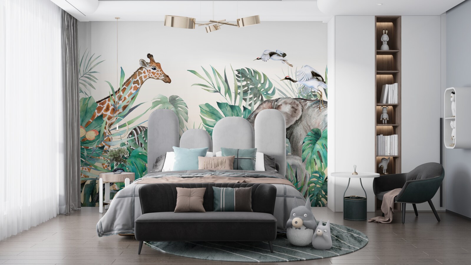 Fototapeta zwierzęta afryki wśród liści