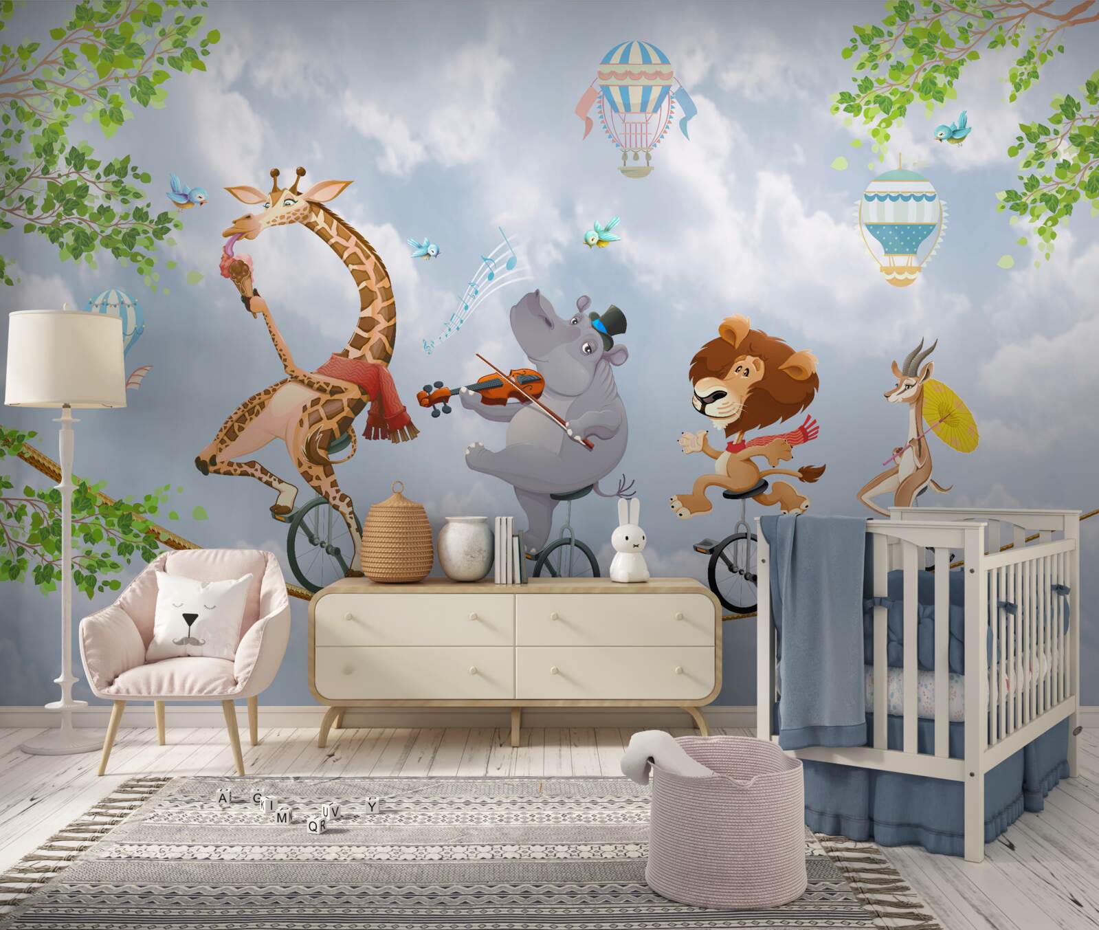 Fototapeta zwierzęta szczęśliwe na linie