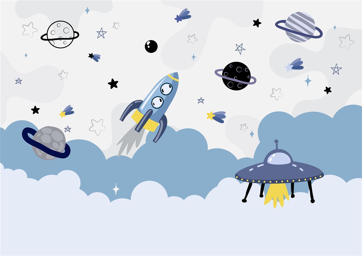 Fototapeta statki kosmiczne unoszące się w przestrzeni