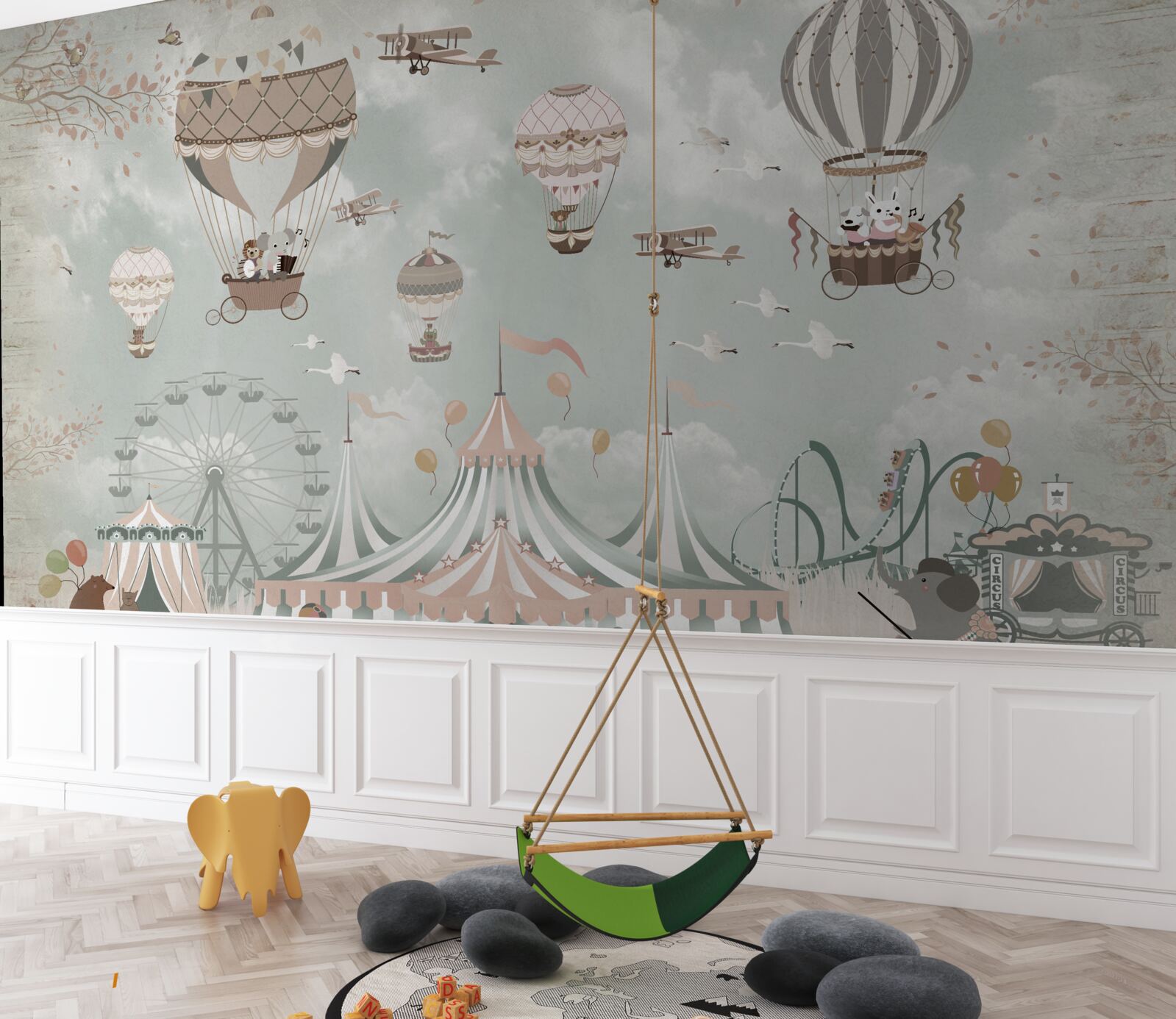 Fototapeta balony wypełnione powietrzem w parku rozrywki