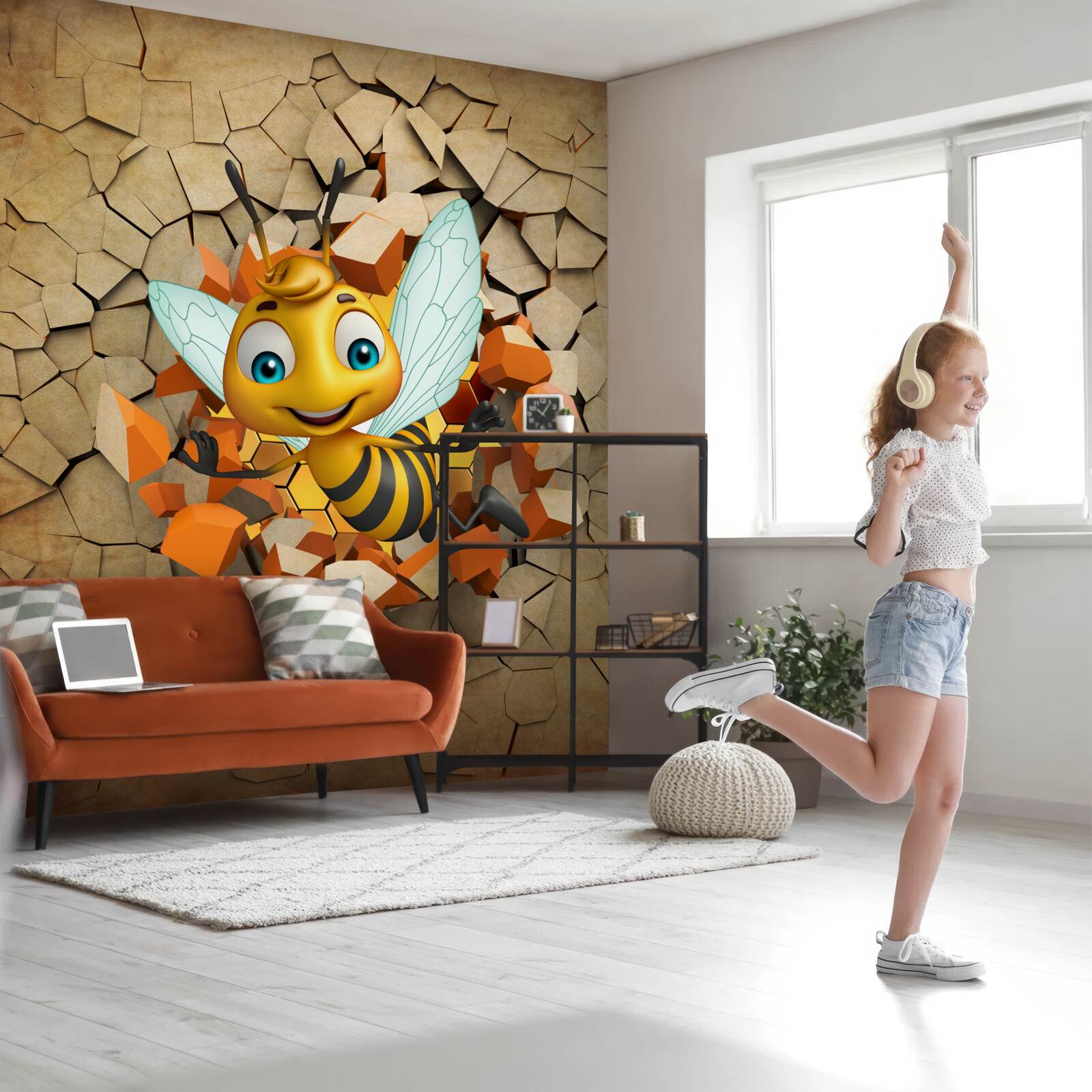 Fototapeta urocza pszczółka z uśmiechem