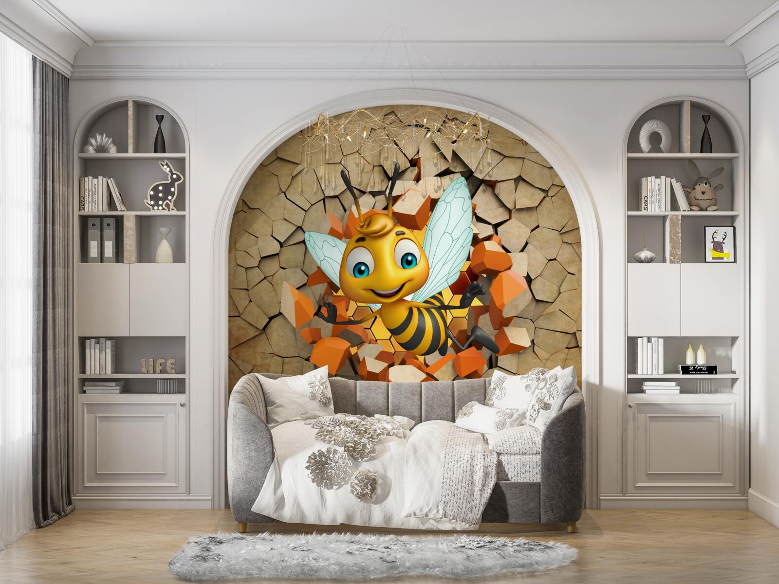 Fototapeta urocza pszczółka z uśmiechem