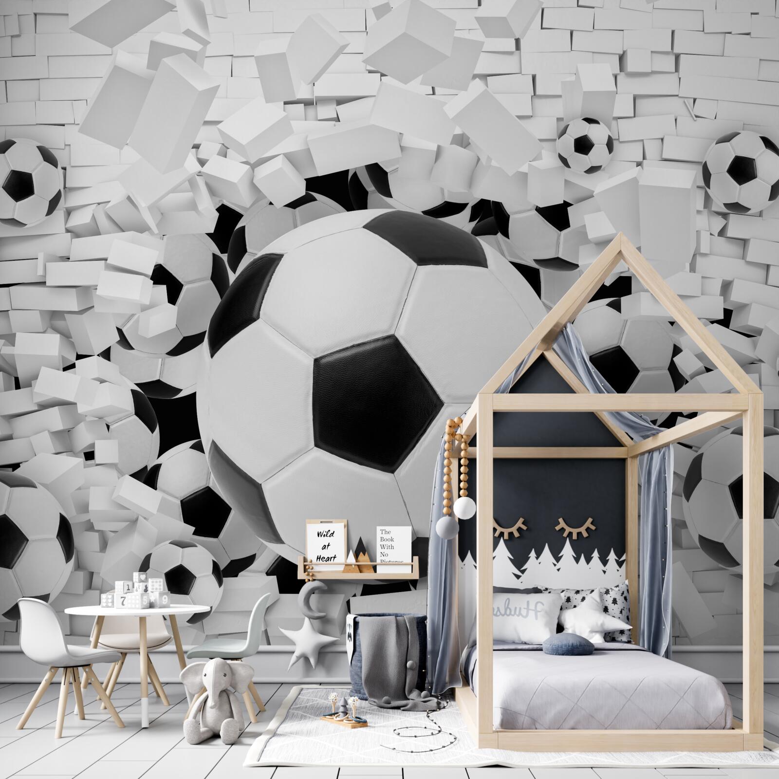 Fototapeta dużo piłek piłkarskich