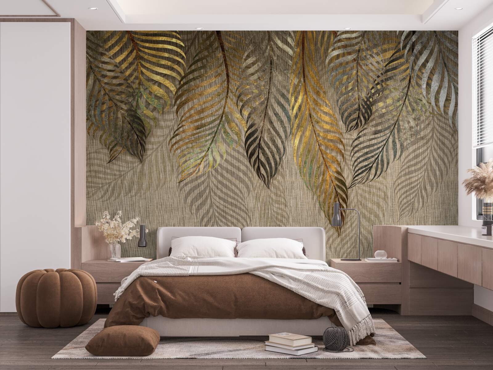 Fototapeta gałęzie palmy bananowej pokryte złotem