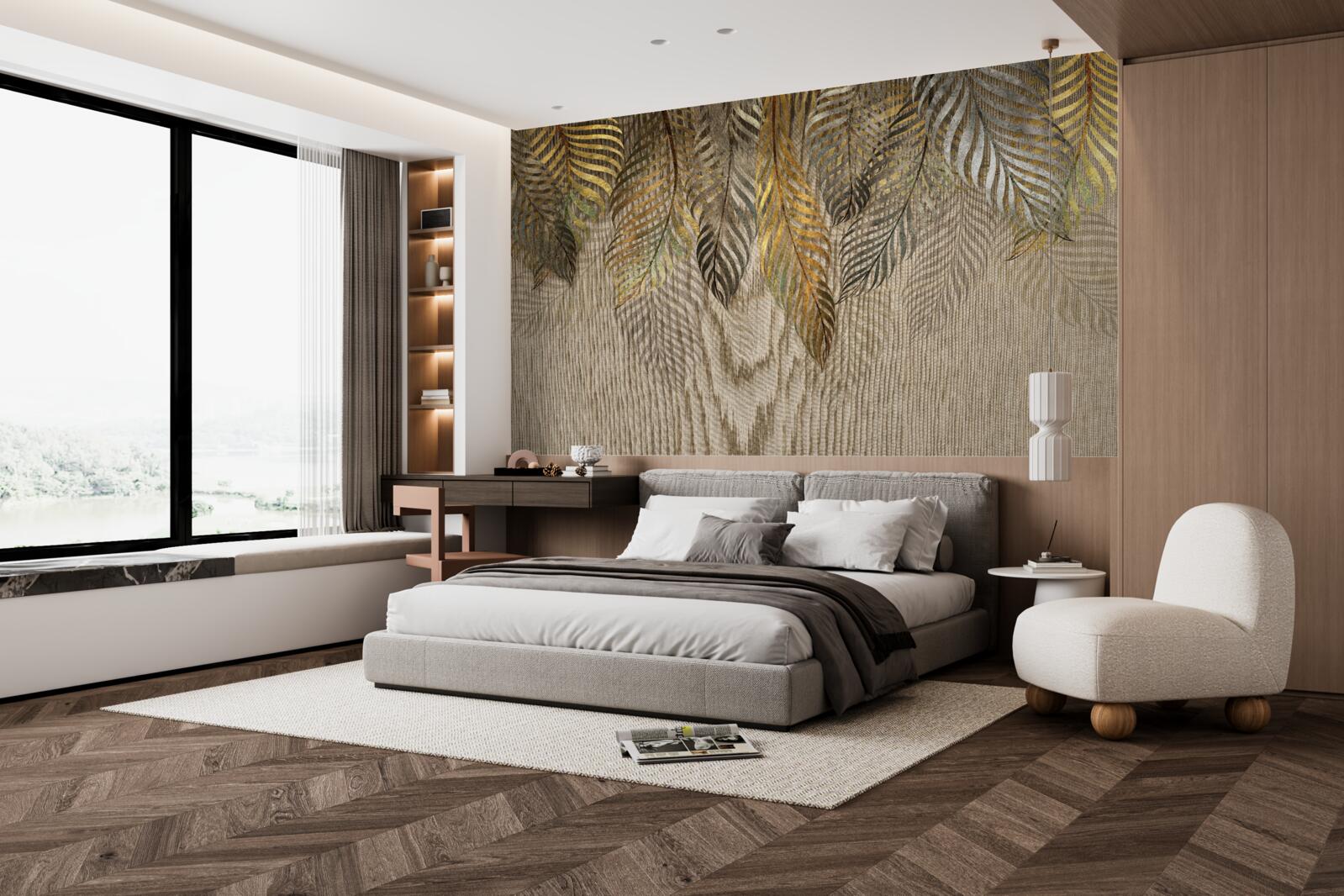 Fototapeta gałęzie palmy bananowej pokryte złotem