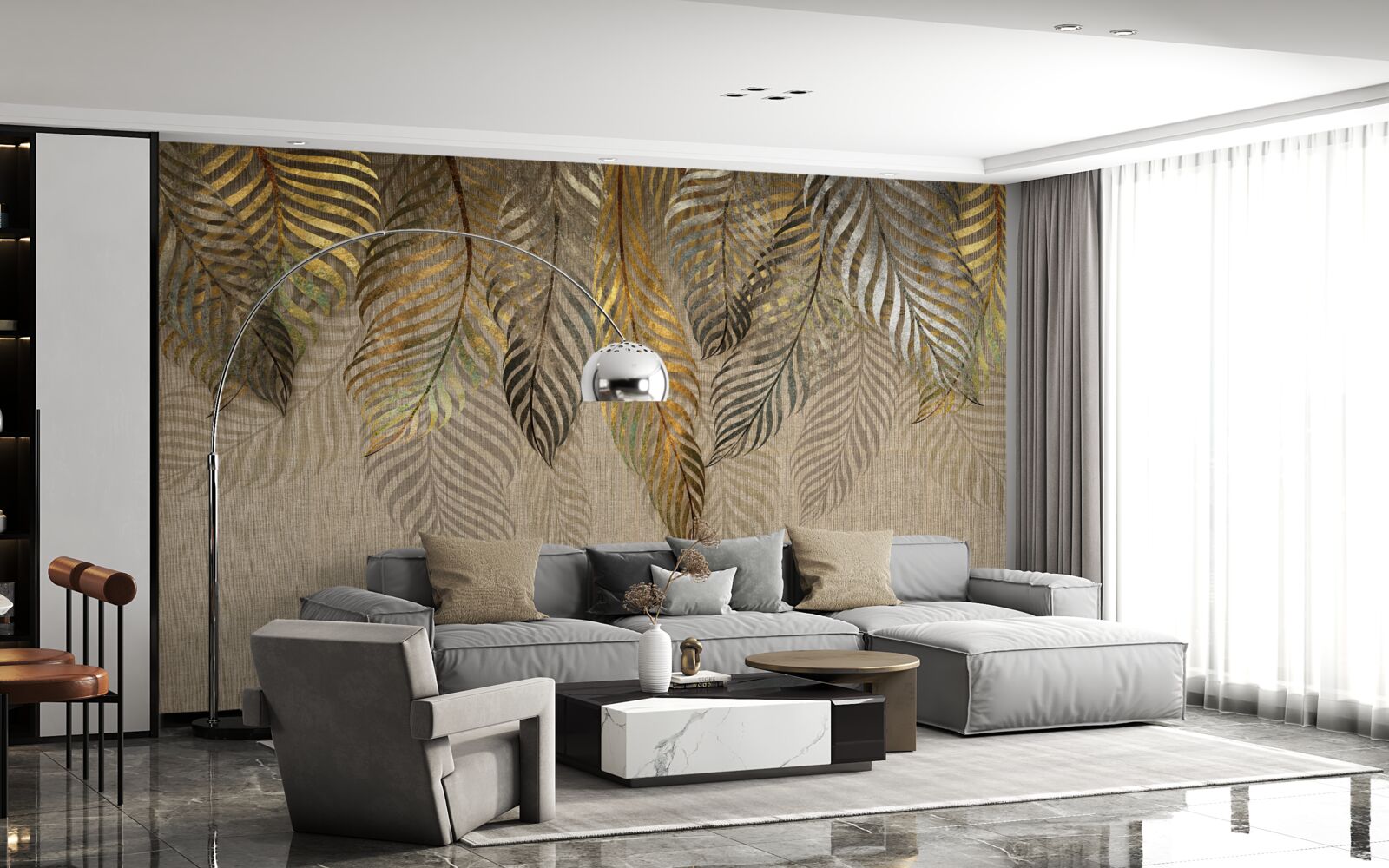 Fototapeta gałęzie palmy bananowej pokryte złotem