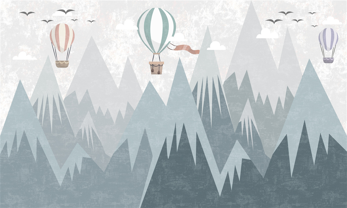 Fototapeta góry pozostawiają po sobie latające balony