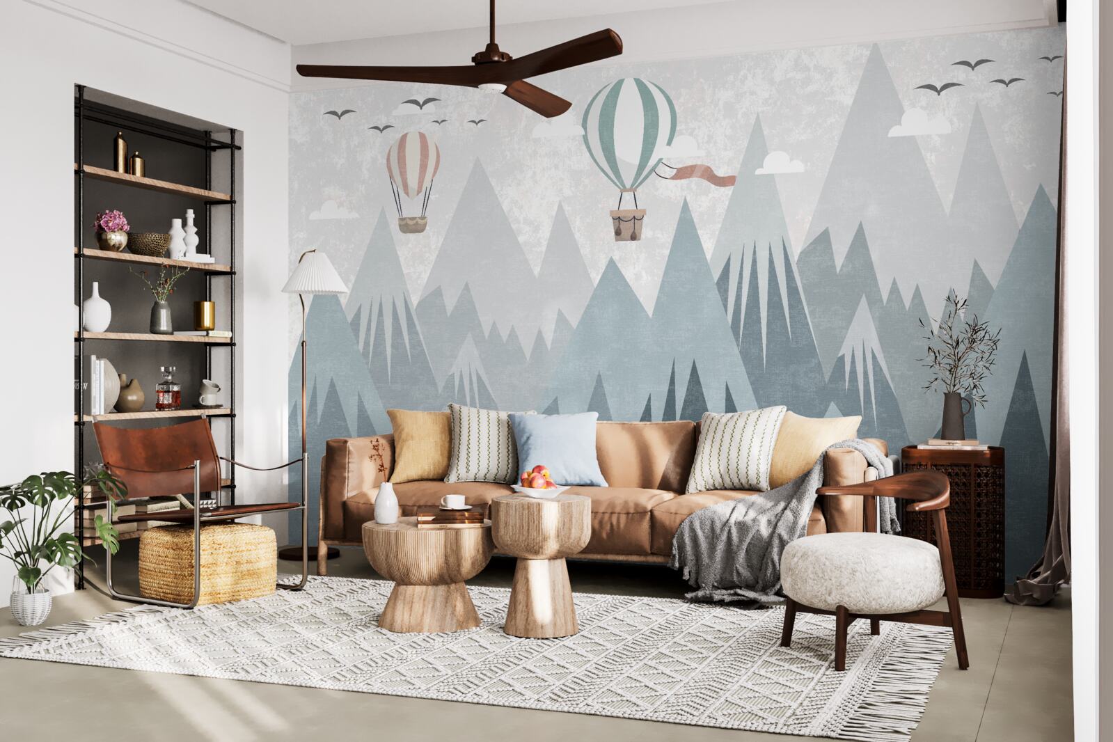 Fototapeta góry pozostawiają po sobie latające balony