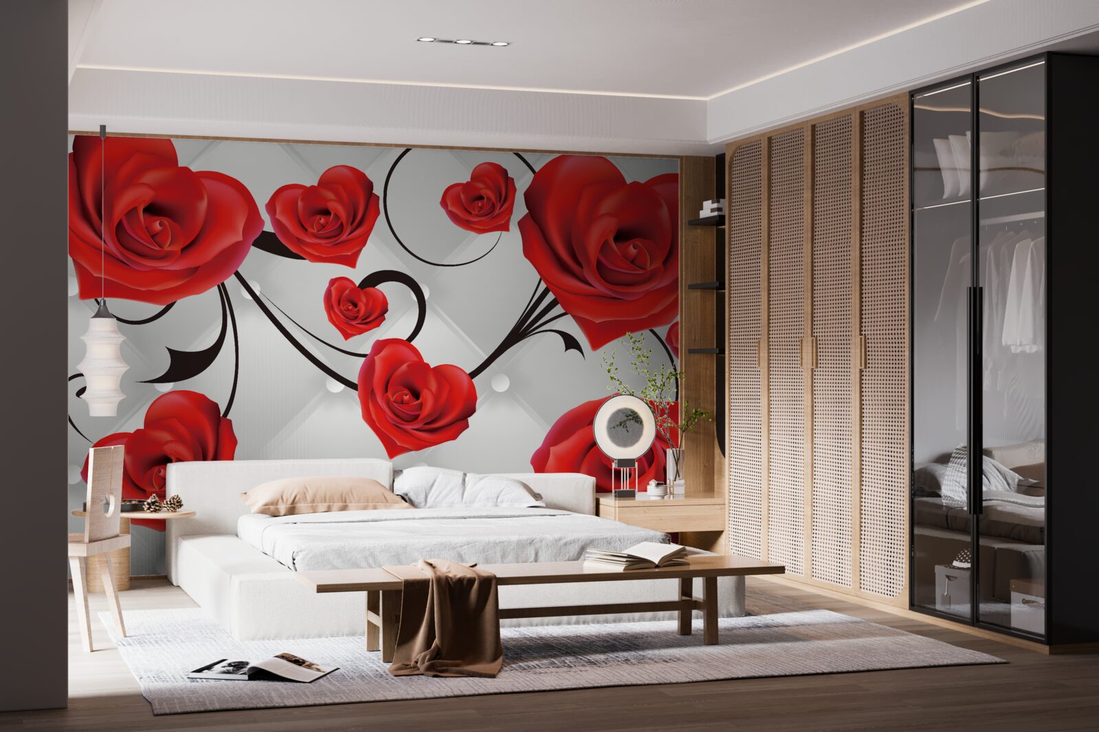 Fototapeta czerwone róże w kształcie serc