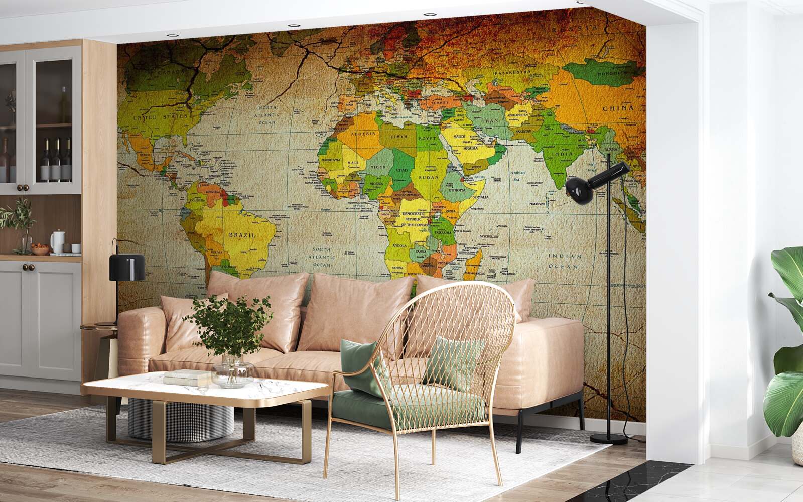 Fototapeta mapa geograficzna świata