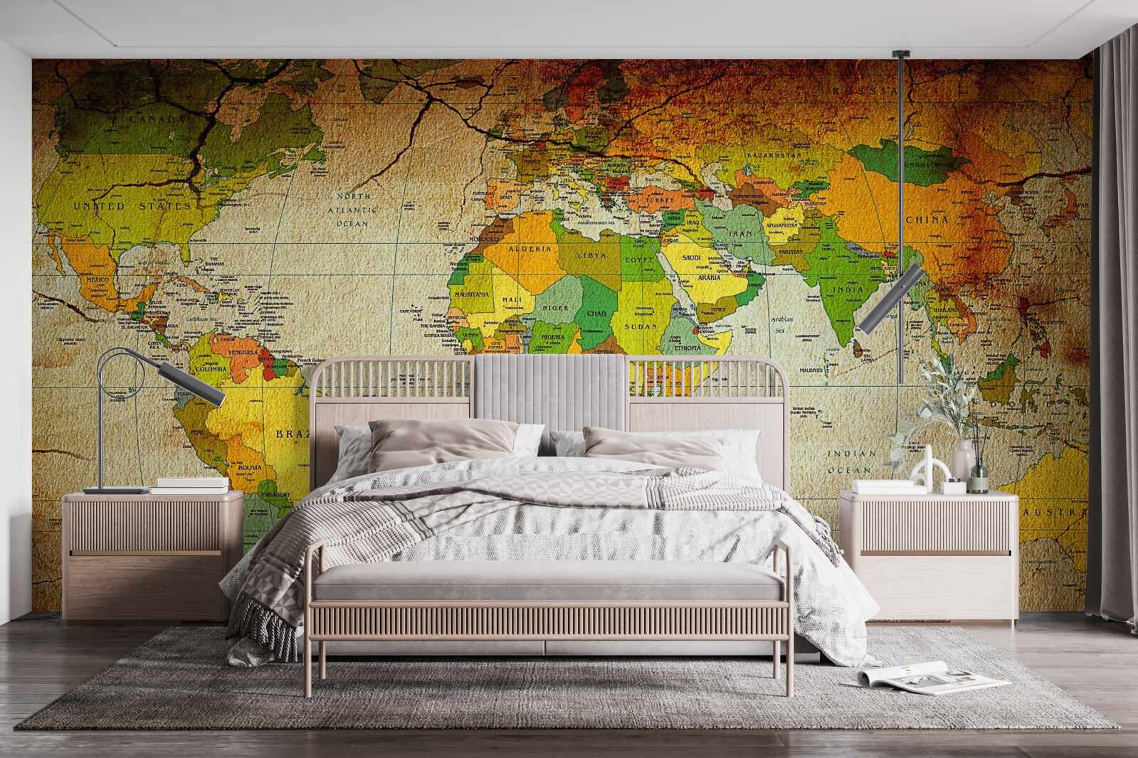 Fototapeta mapa geograficzna świata