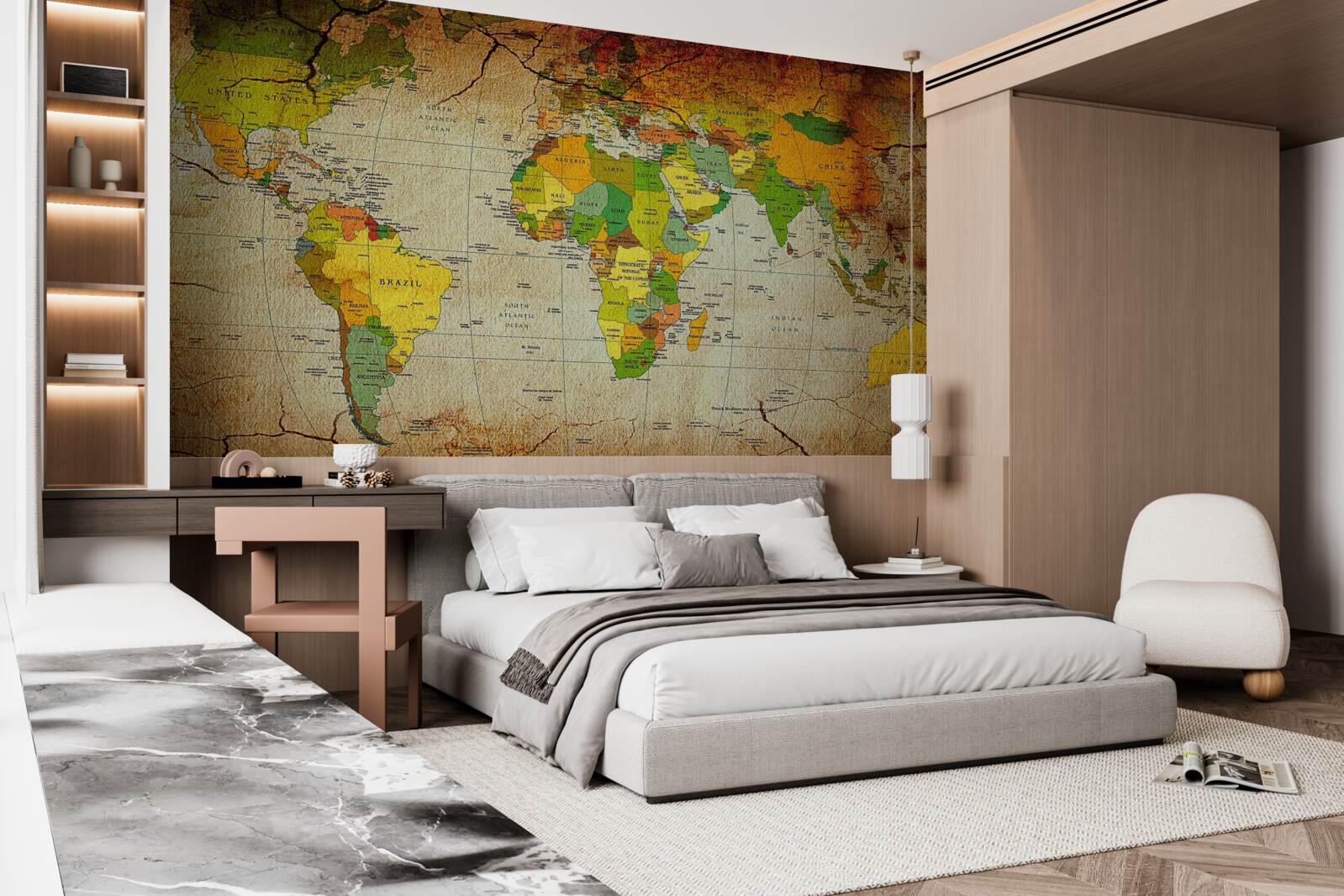 Fototapeta mapa geograficzna świata