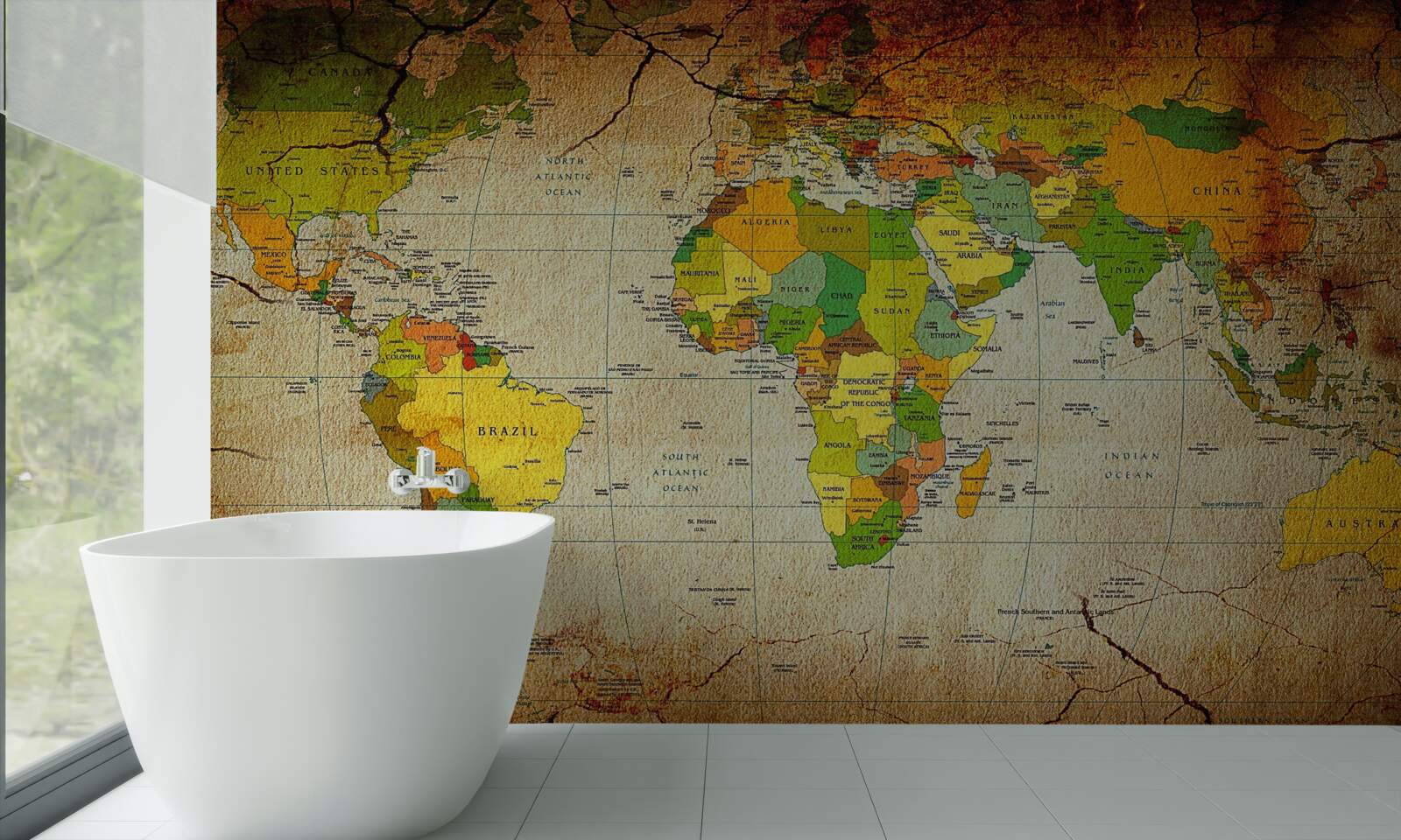 Fototapeta mapa geograficzna świata
