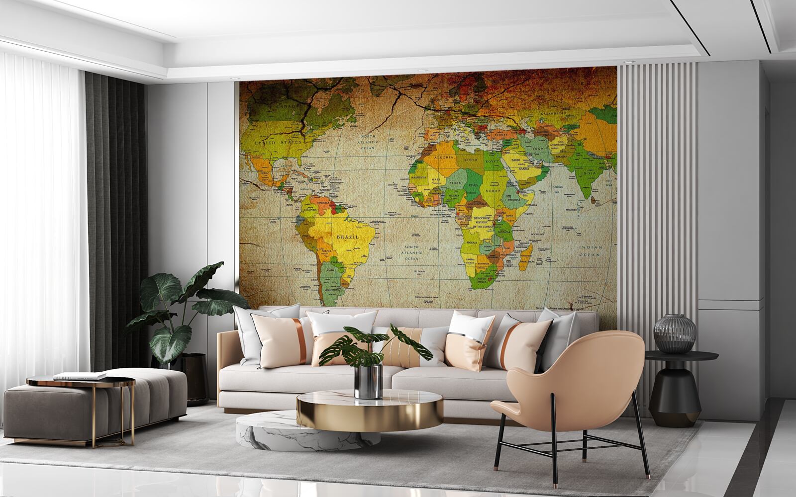 Fototapeta mapa geograficzna świata