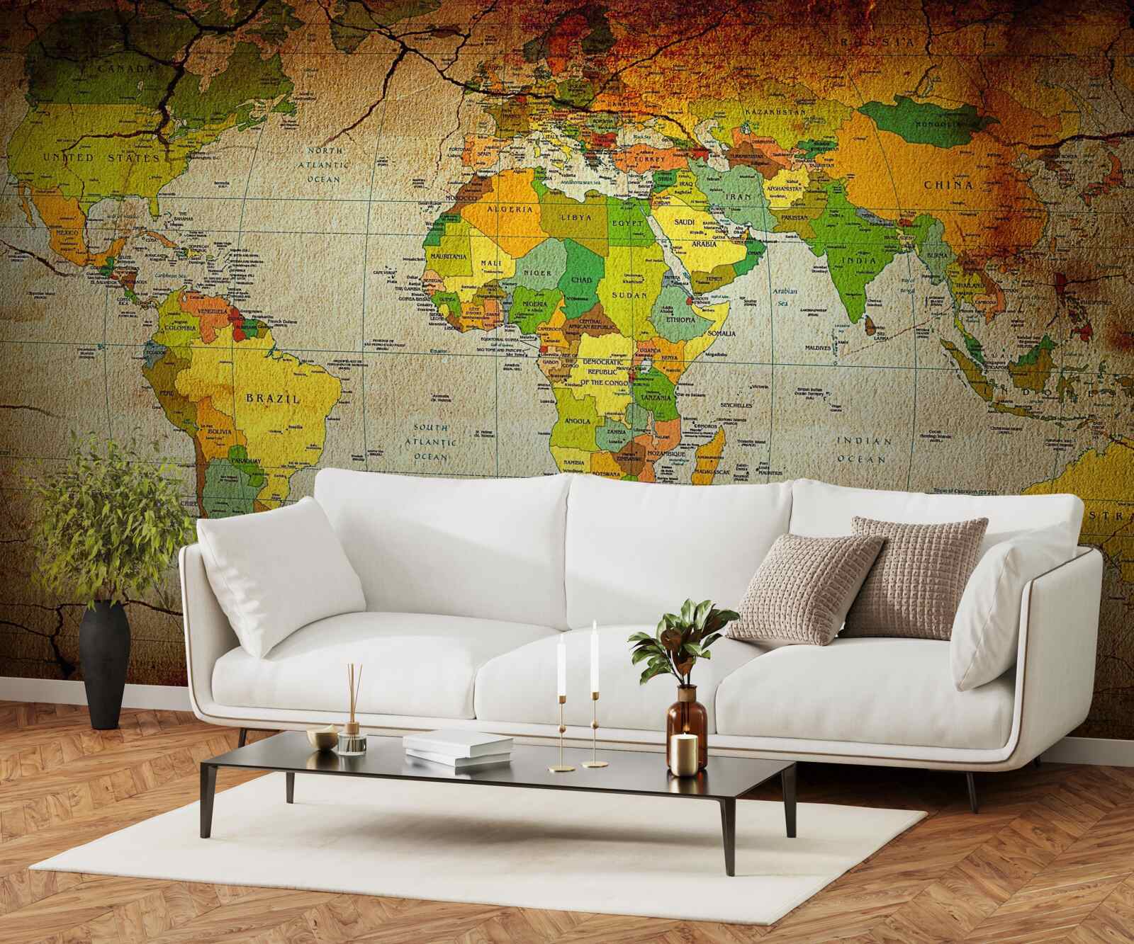 Fototapeta mapa geograficzna świata